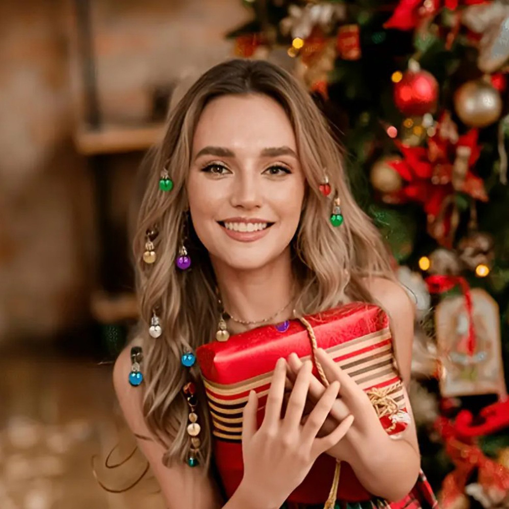 Deggelbam Weihnachtsbaumkugel Weihnachtskugeln für Bart & Haare – Lustiger Bartschmuck Weihnachten, Weihnachtsdeko für Männer & Frauen Weihnachtsaccessoires Geschenkidee