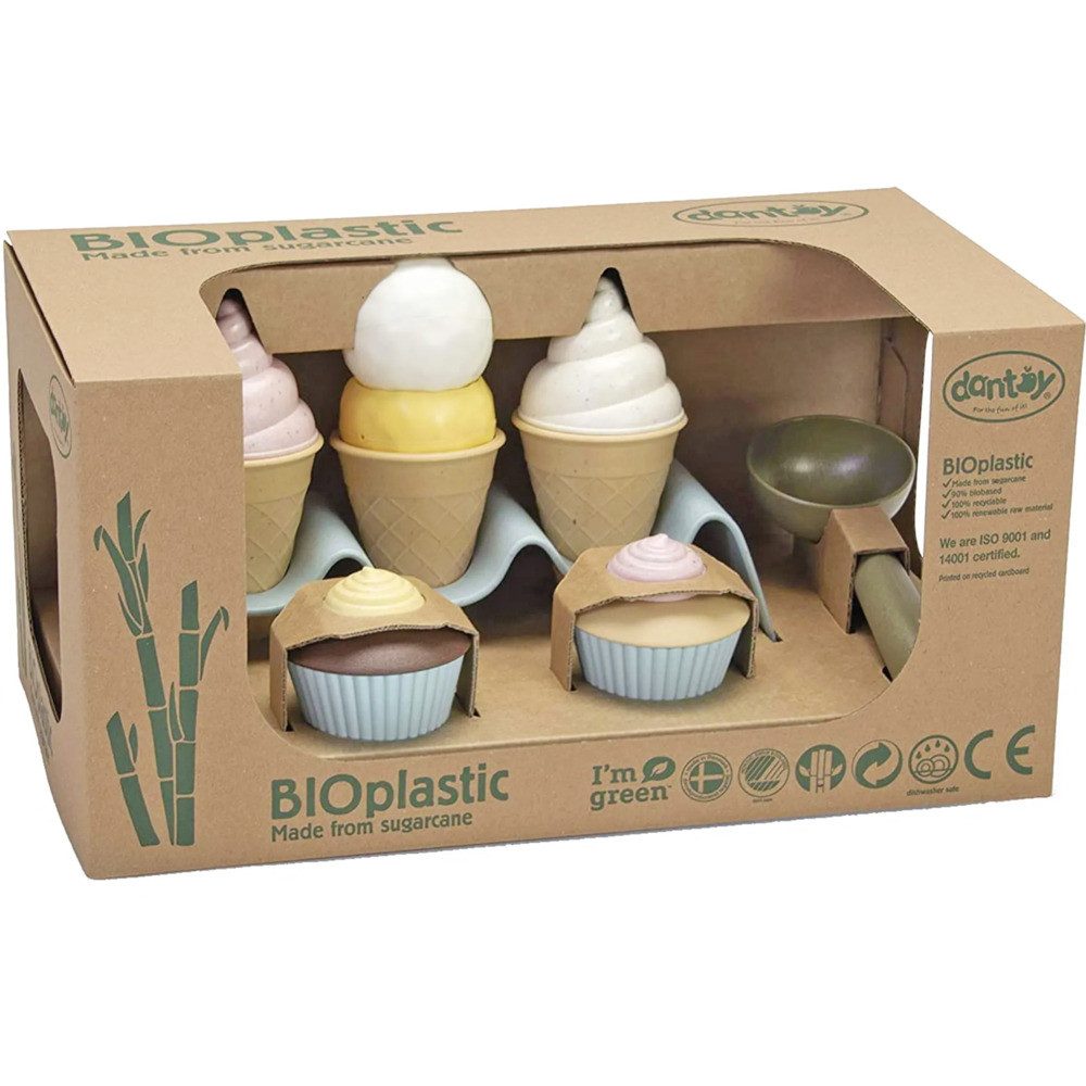 dantoy Spielküche Spielzeug Eis-Set in Geschenkbox aus Biozuckerrohr 10-teilig PE HD Recycled