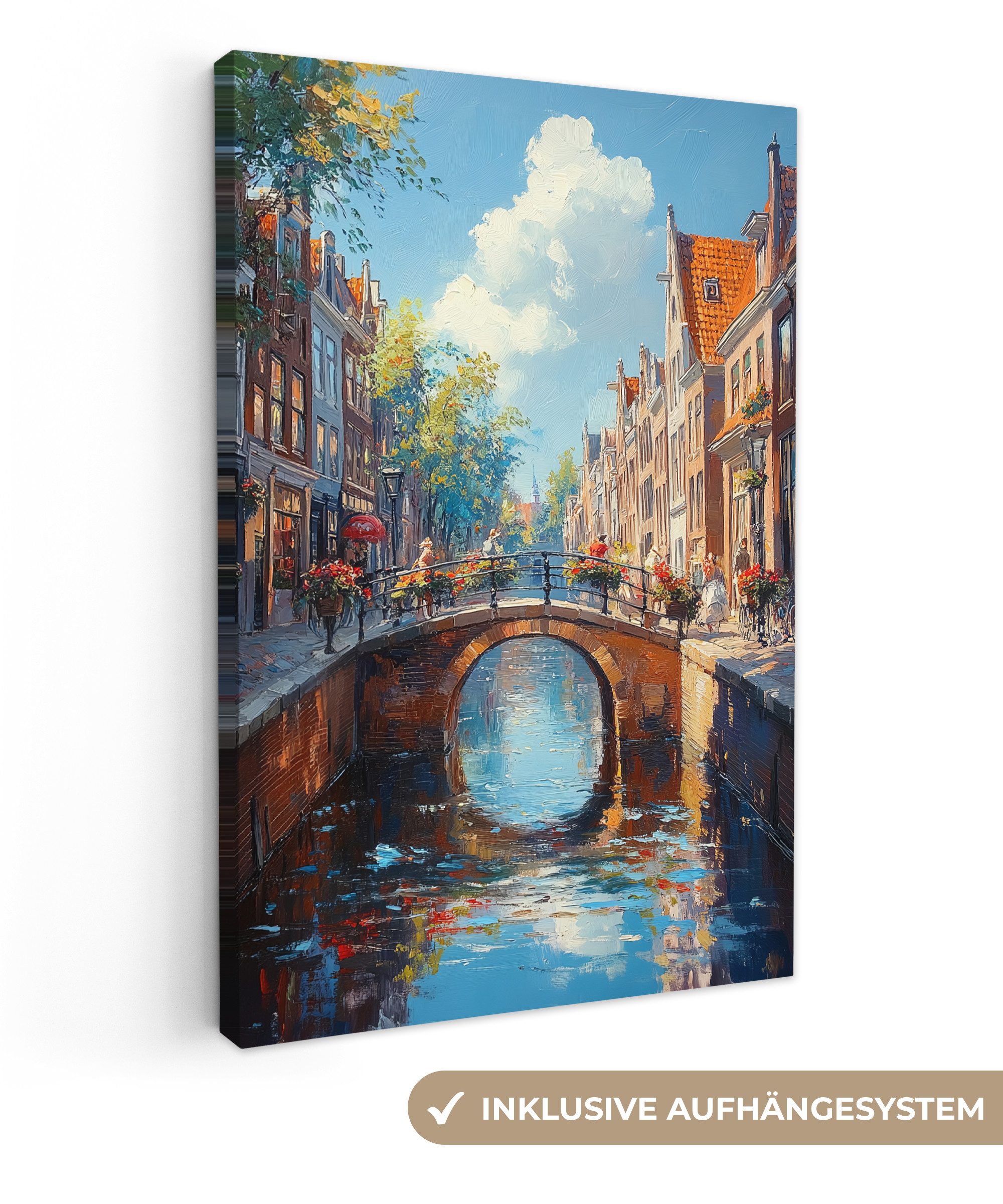 OneMillionCanvasses® Leinwandbild Stadt - Graben - günstig online kaufen