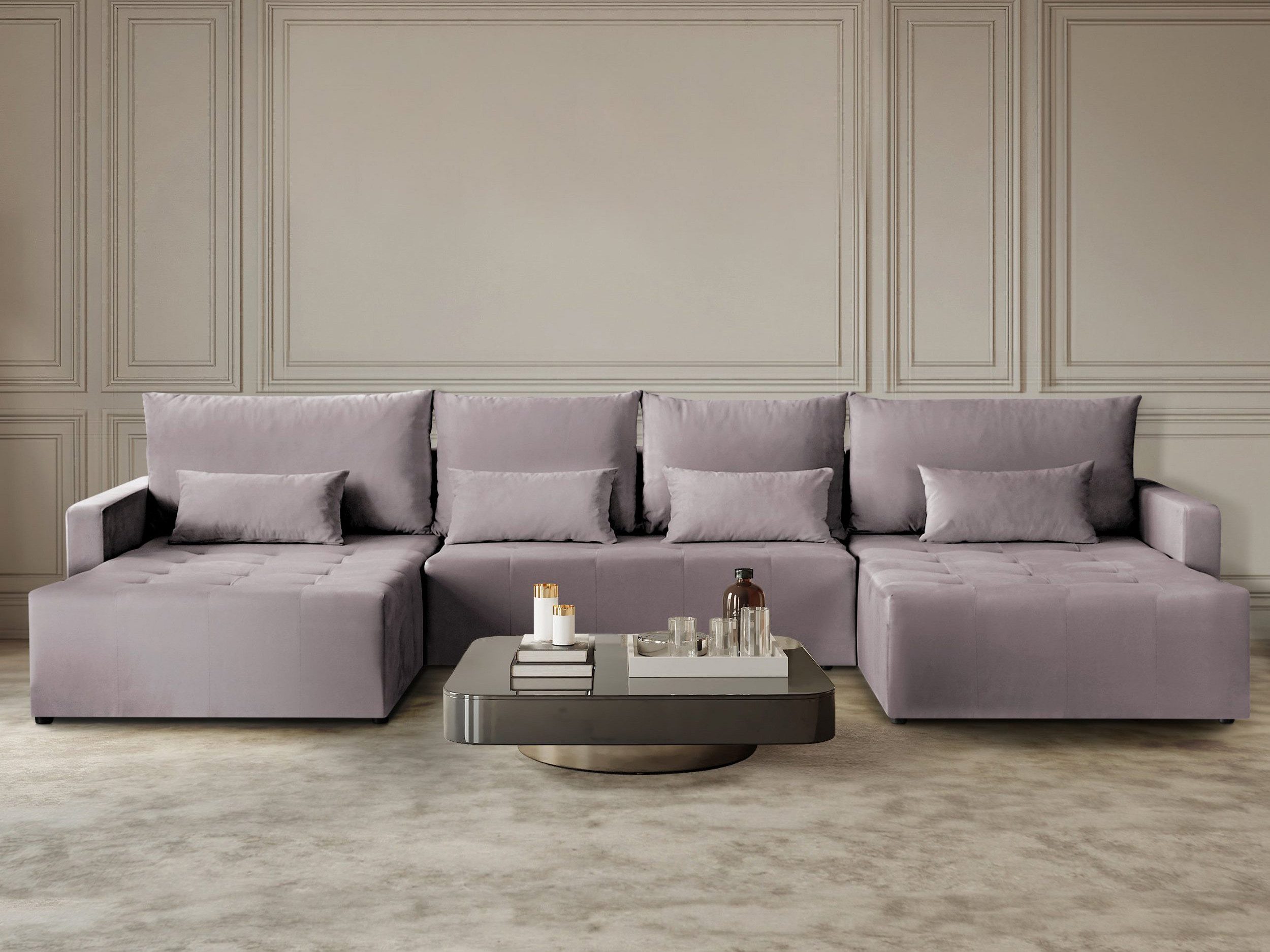 Beautysofa Ecksofa mit Bettkasten Bono U, Bettfunktion, mit Schlaffunktion