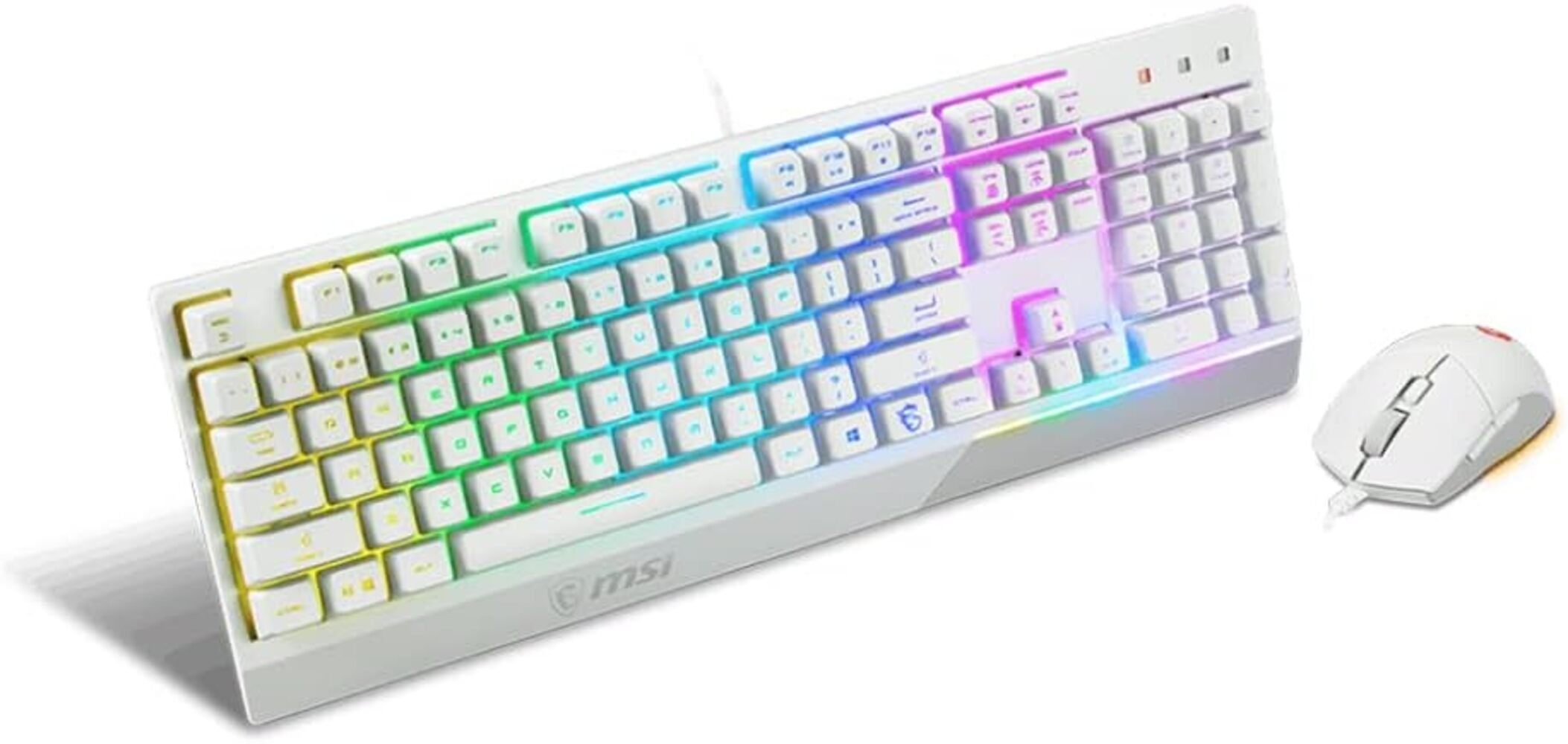 MSI Vigor GK30 Combo IT Semi Mechanische Gaming Tastatur- und Maus-Set, RGB Mystic Light Multimedia-Hotkey wasserabweisend ideal auch für Büro