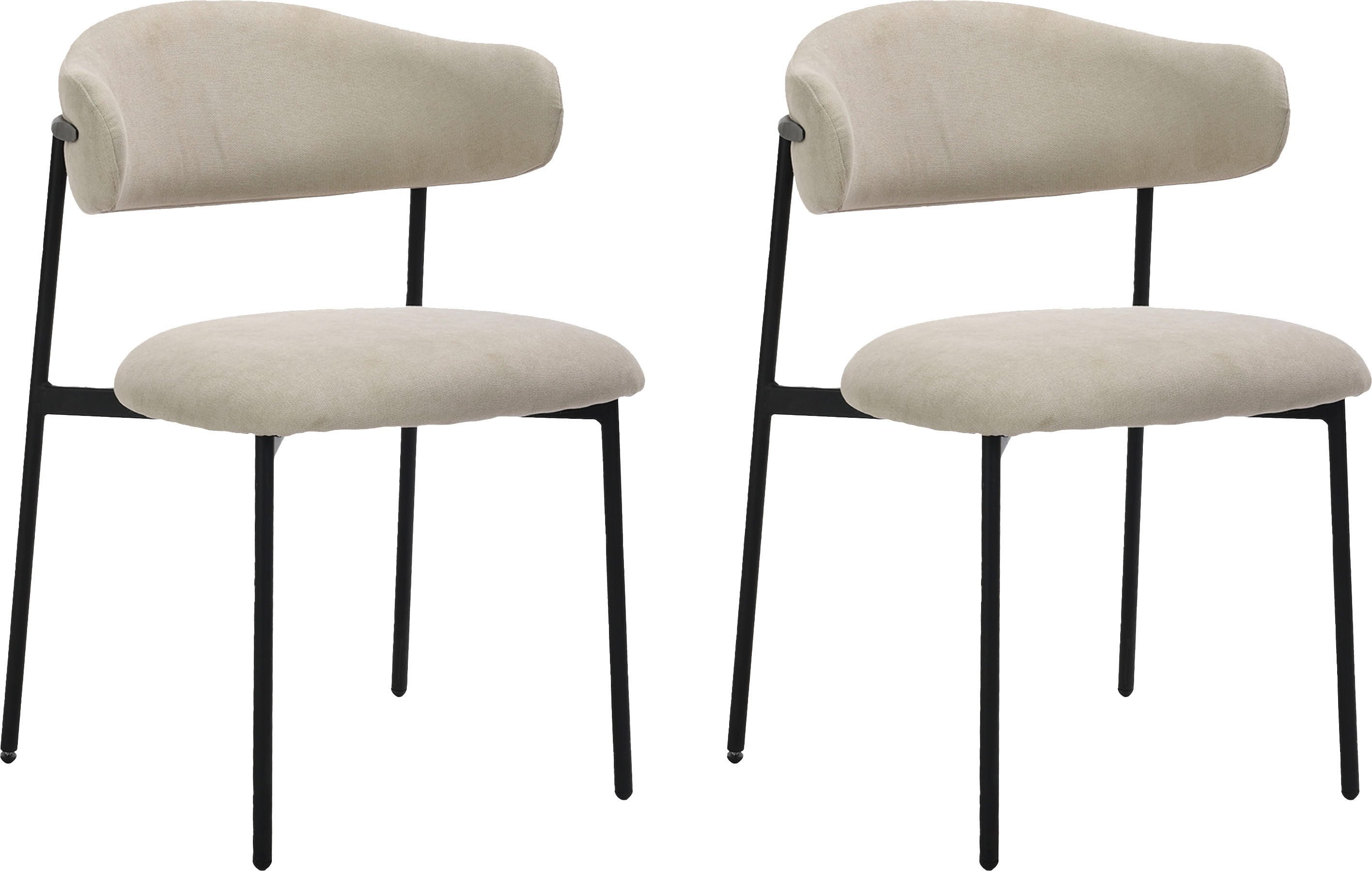 byLIVING Esszimmerstuhl Jersey (2er-Set) (Set), Gestell Metall schwarz, Küc günstig online kaufen