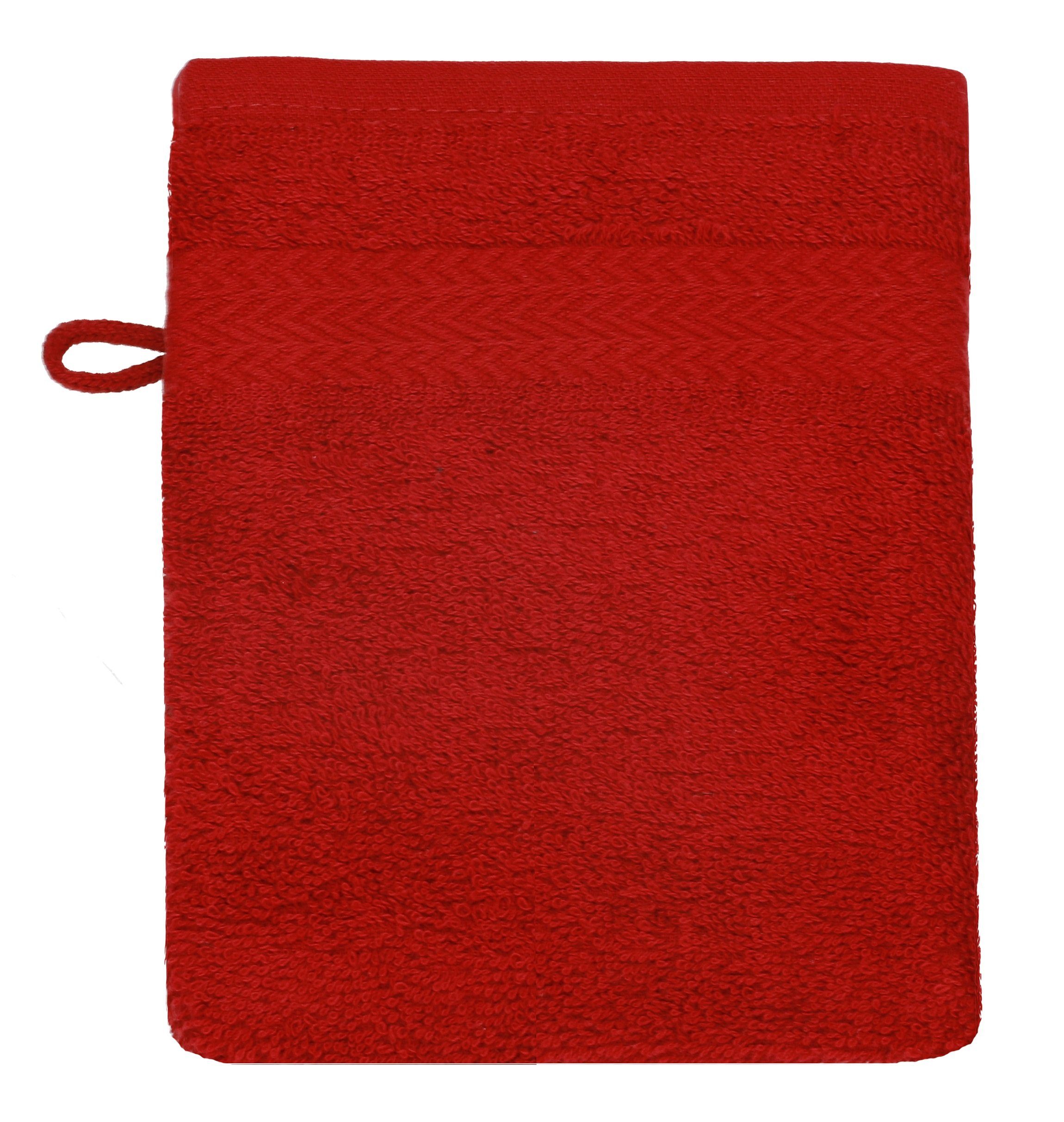 dunkelrot und Set 10 Premium Betz Waschlappen Baumwolle orange Farbe cm Waschhandschuh 16x21 100% Waschhandschuhe Stück