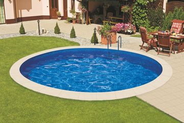 Poolomio Pool Stahlwandpool Rund Ibiza Ø 360 x 120 cm Blau (Set)
