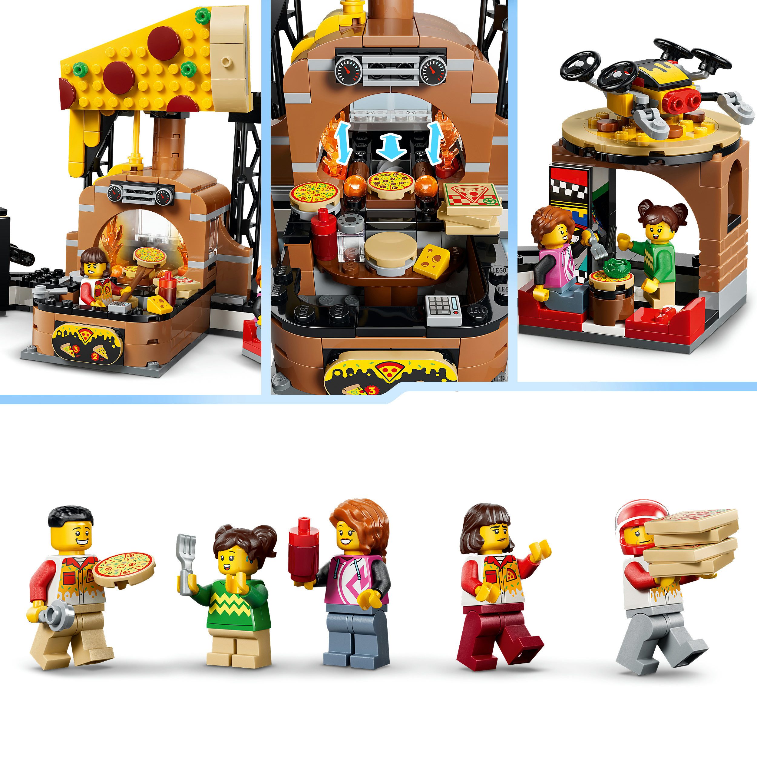 LEGO® Pizza-Liefererlebnis mit Fahrzeugen (60496), LEGO City Konstruktionsspielsteine, (494 St), Made in Europe – Bild 5 von 5