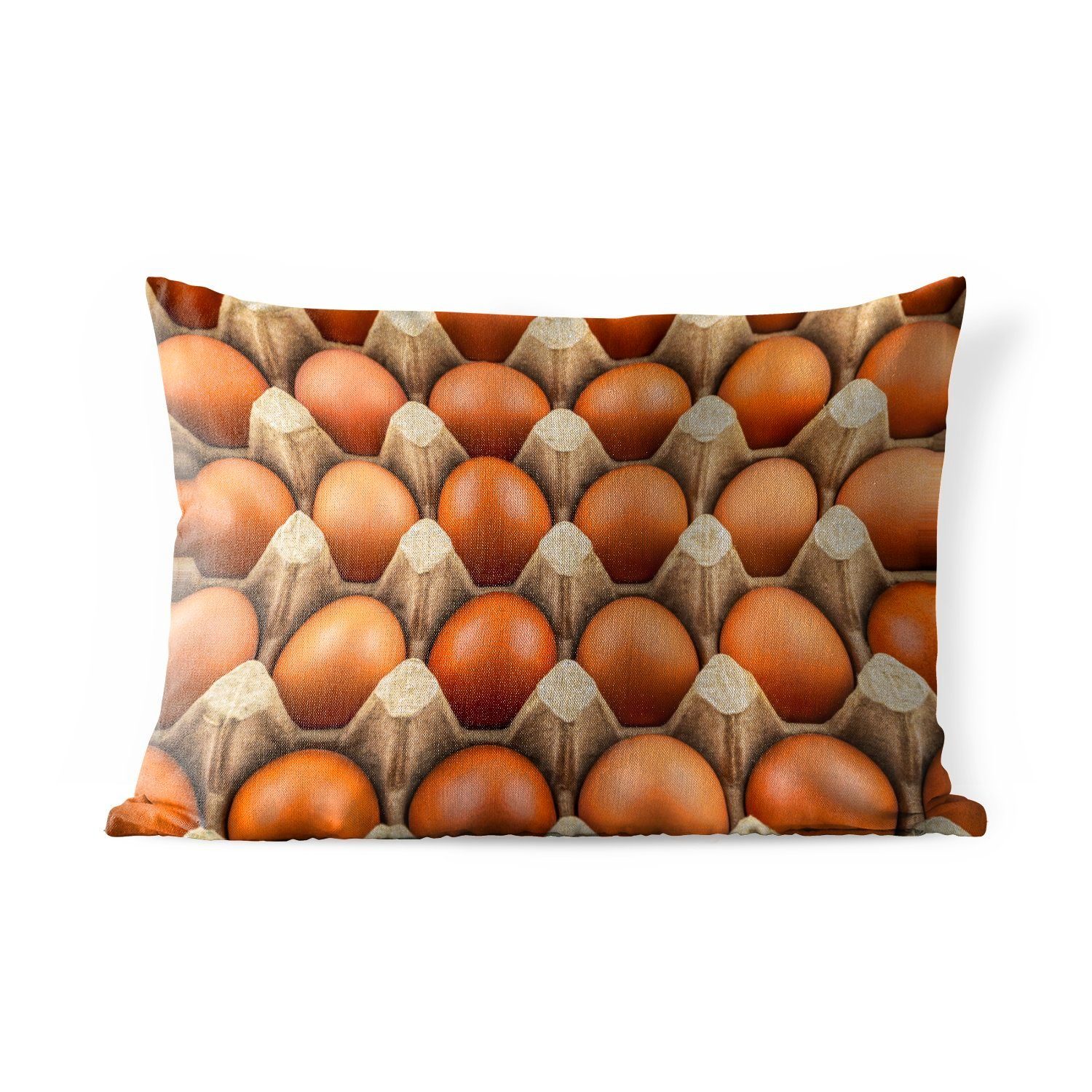 MuchoWow Dekokissen Braune Eier auf einer Eierschale, Outdoor-Dekorationskissen, Polyester, Dekokissenbezug, Kissenhülle