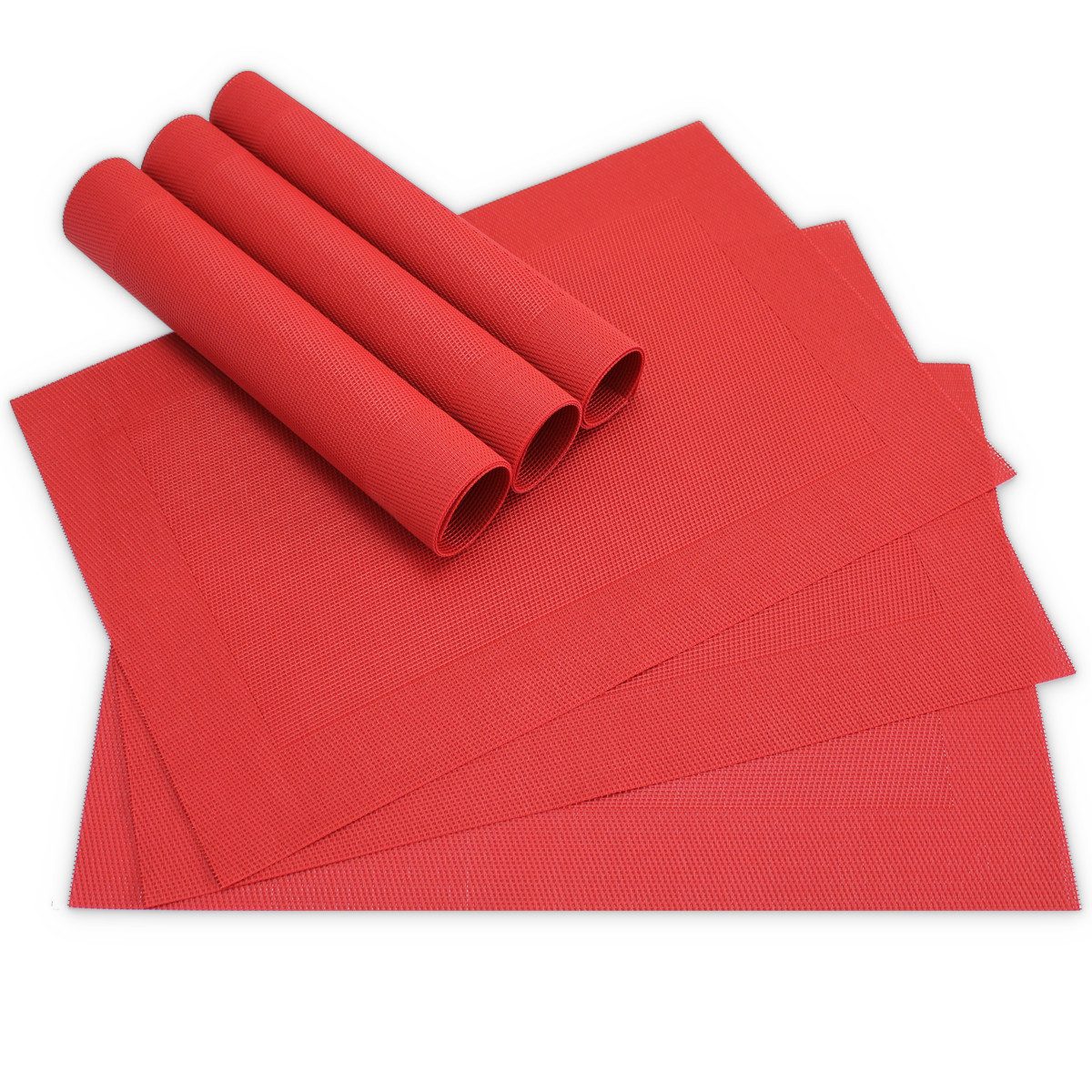 matches21 HOME & HOBBY Platzset Tischsets BORDA 6er Set Rot als Tischuntersetzer, (6-St), Abwaschbare Platzsets als Tischunterlagen für Ess-Tisch Tisch-Deko