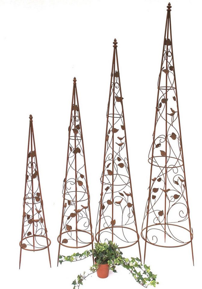 Thumbnail - DanDiBo Rankhilfe Pyramide 082547 Metall 4er Set 95, 118,142, 164 cm Kletterhilfe, Rankgitter