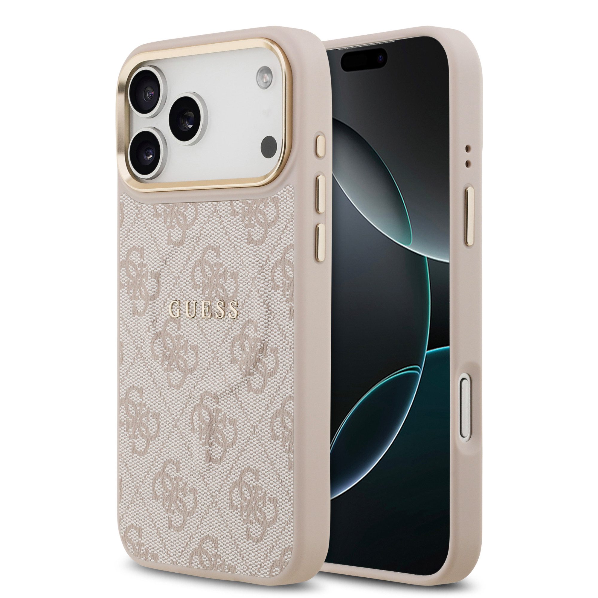 Guess Handyhülle GUESS Case für iPhone 17 Pro Max Goldrahmen Magsafe Handyhülle Cover R