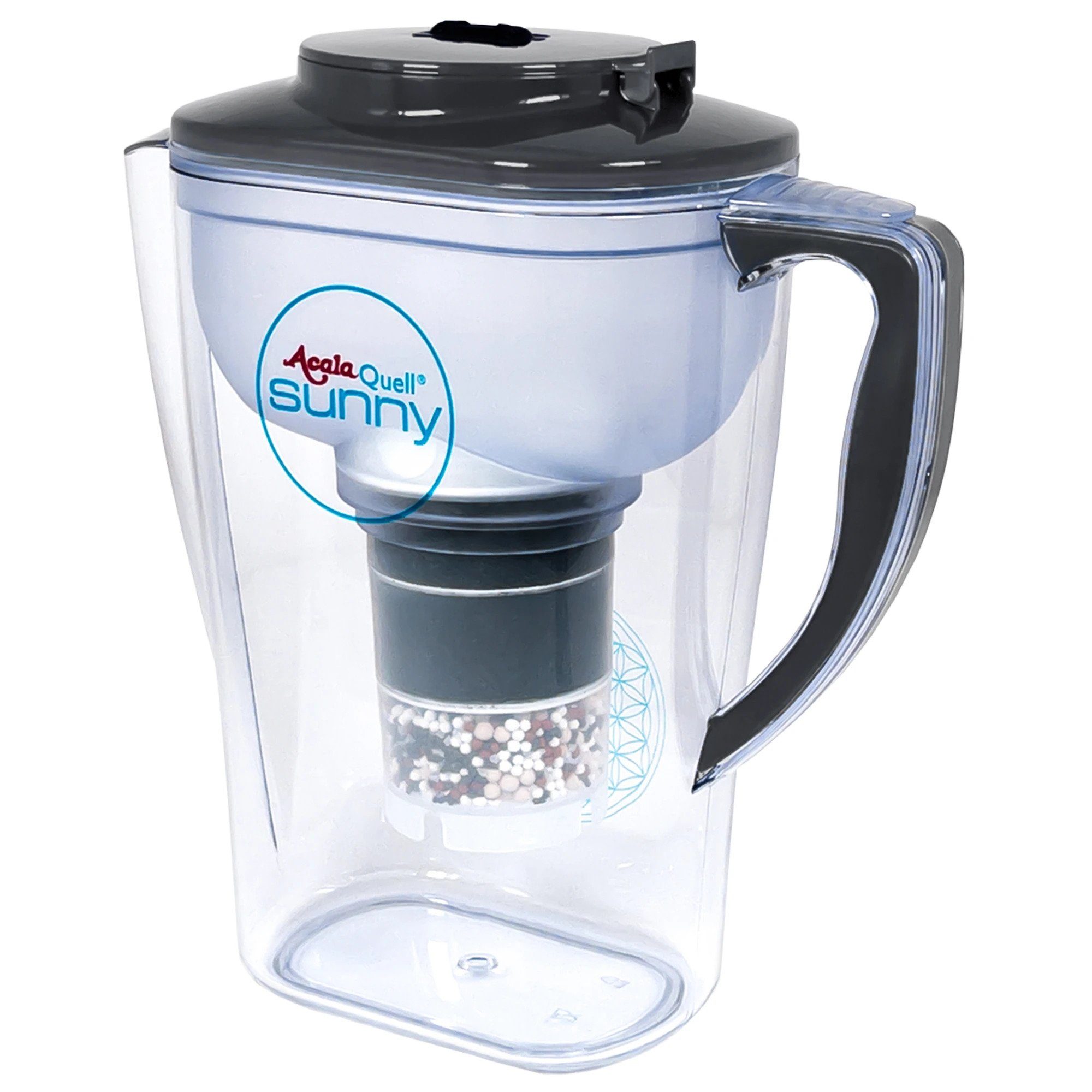 AcalaQuell Wasserfilter Kannenfilter Sunny, inkl. 1x Mikroschwamm und 1x Filterkartusche