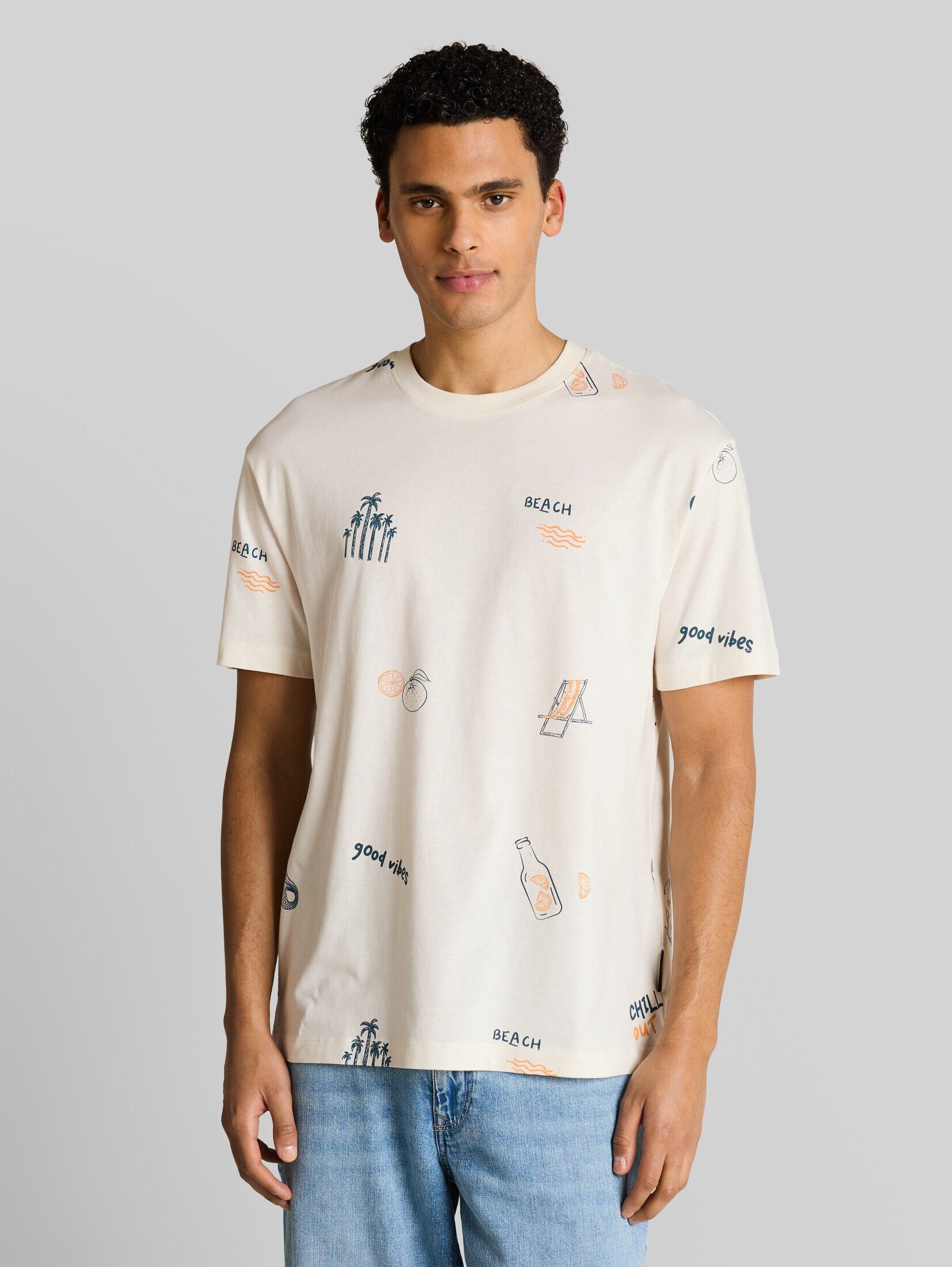 TOM TAILOR Denim T-Shirt T-Shirt Relaxed Fit T-Shirt mit Allover-Print