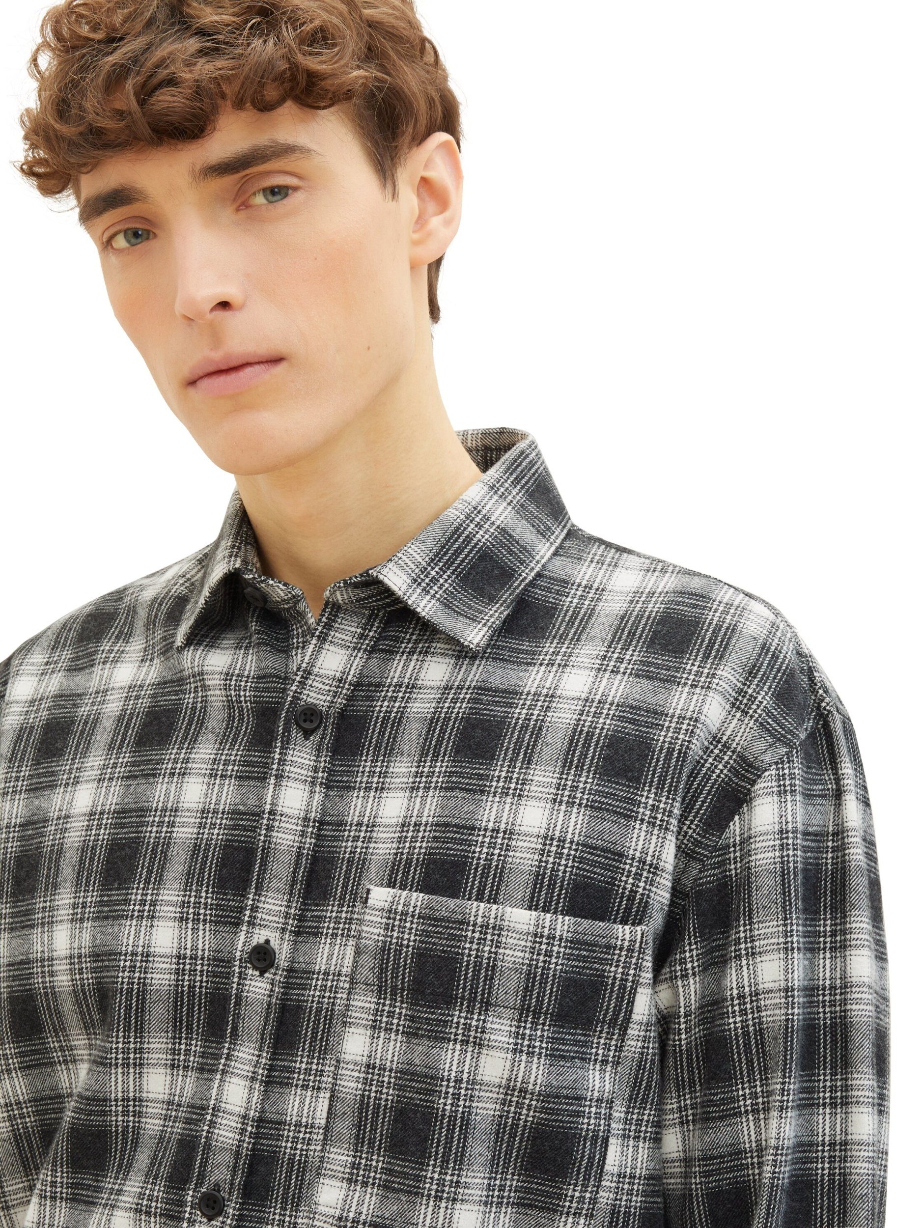 TOM TAILOR Denim shirt Langarmhemd twill checked relaxed