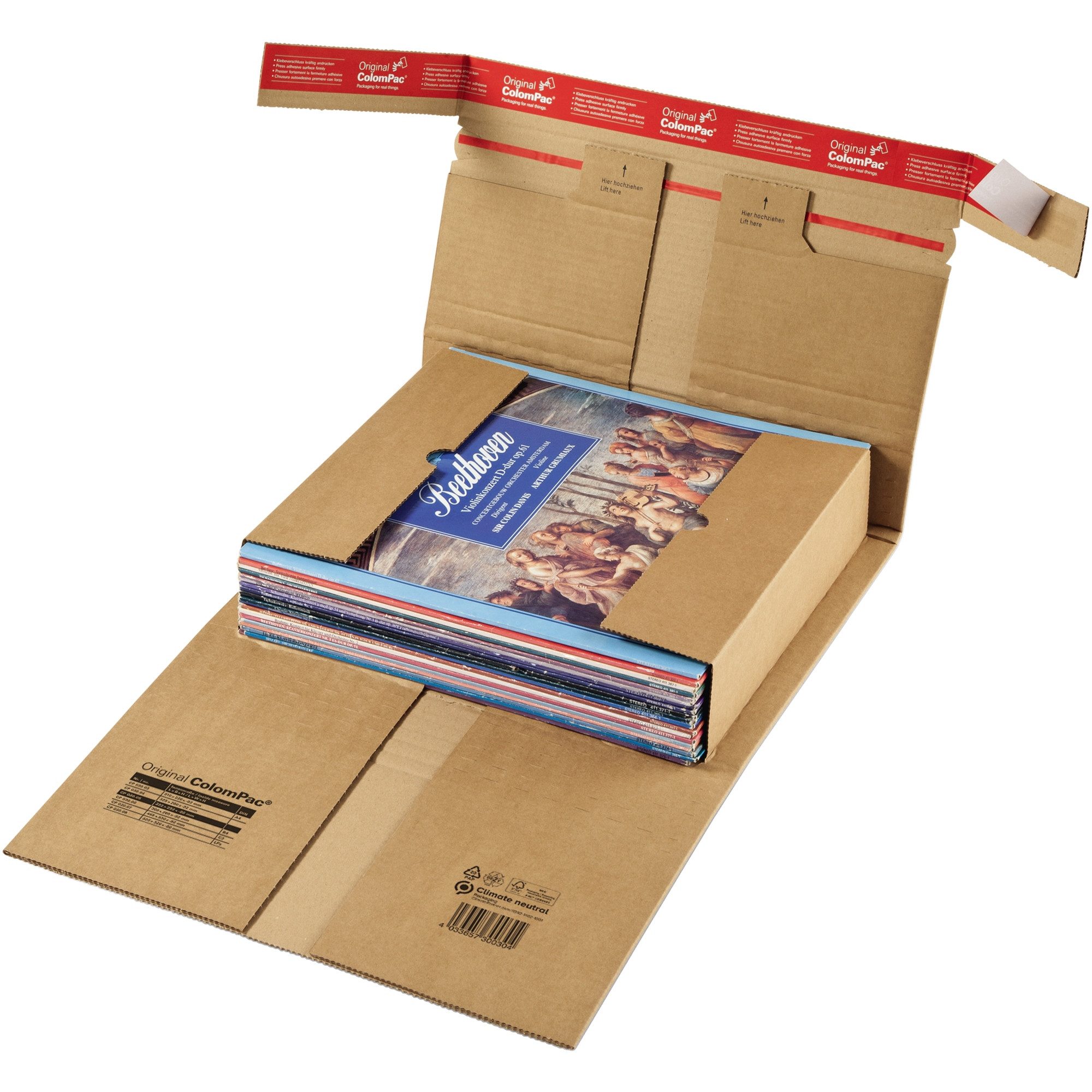 COLOMPAC Versandkarton Versandverpackung CP 030.08 320x320x60mm braun