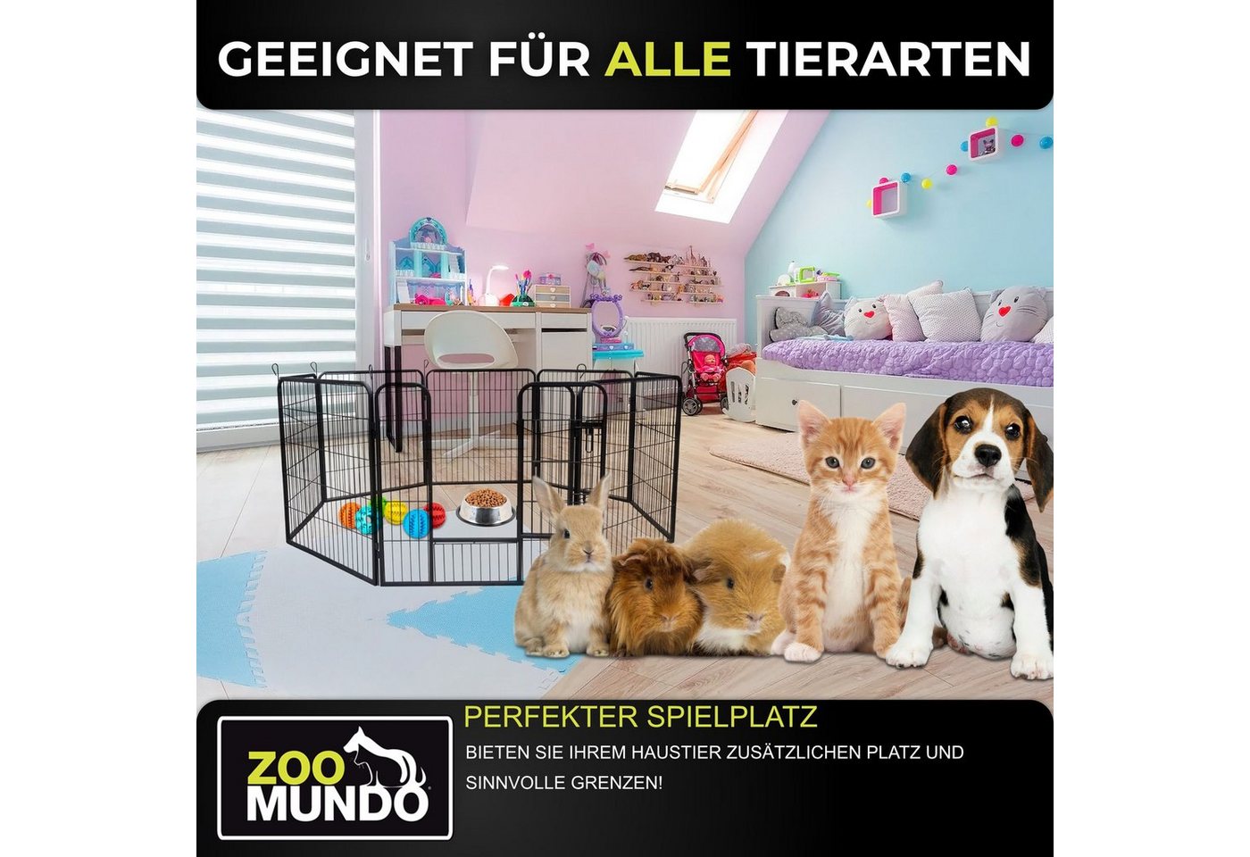 Thumbnail - zoomundo Freigehege Welpenauslauf / Freilaufgehege 8-Eck - XL