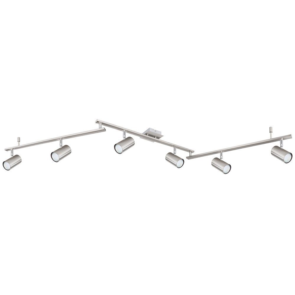 GLOBO LIGHTING Deckenspot, Leuchtmittel nicht inklusive, Deckenlampe Wohnzimmerleuchte Spots beweglich Metall nickel L 180 cm