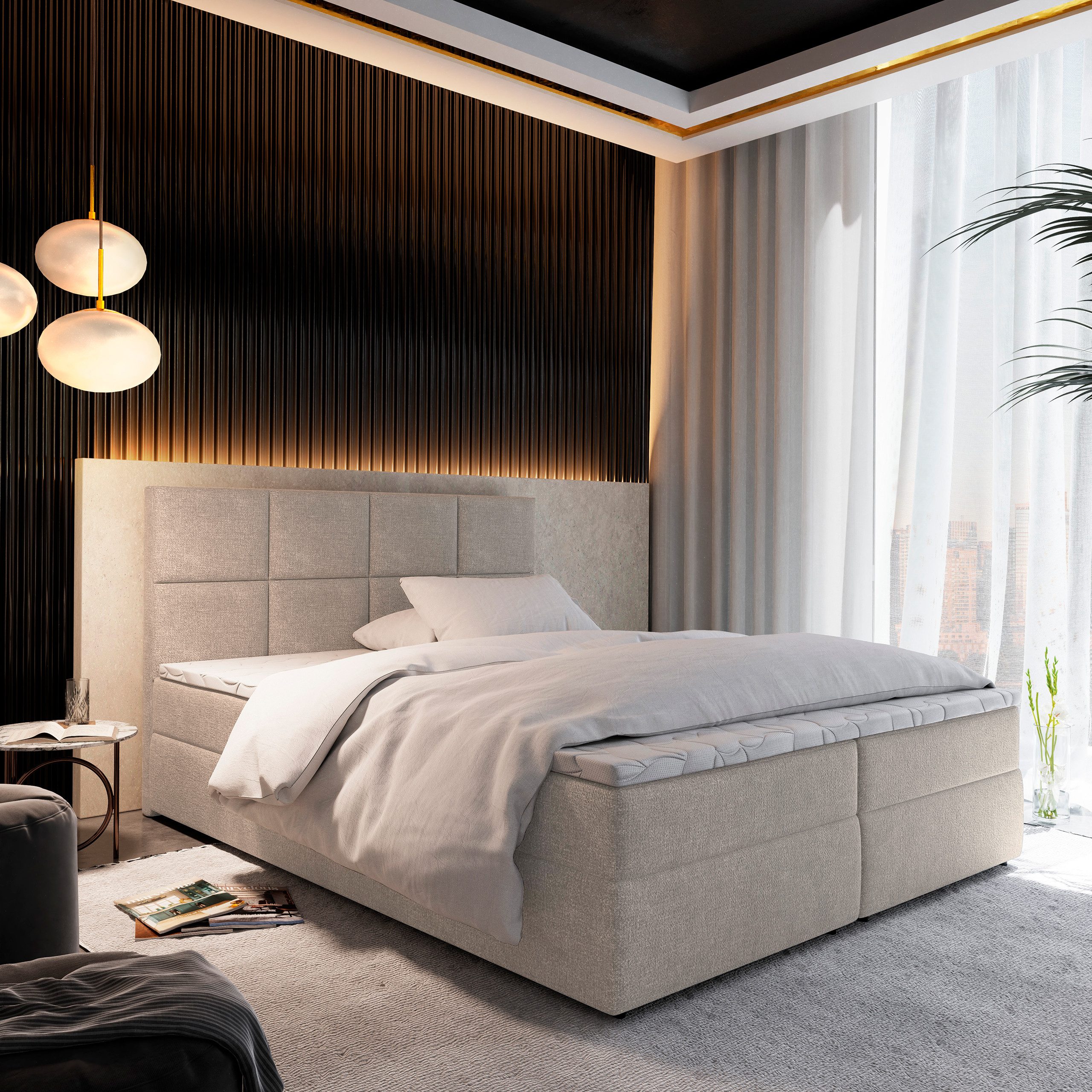 Masseno Boxbett LENA 140x200 cm mit Bonell Matratze und Topper günstig online kaufen