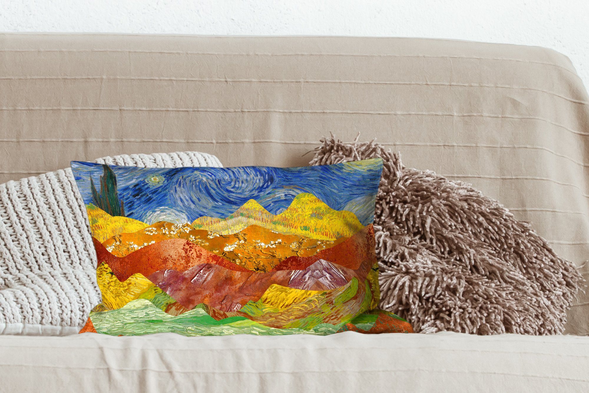 MuchoWow Dekokissen Van Gogh - - Malerei, Wohzimmer Füllung, Alte Dekoration, Zierkissen, mit Schlafzimmer Dekokissen Meister