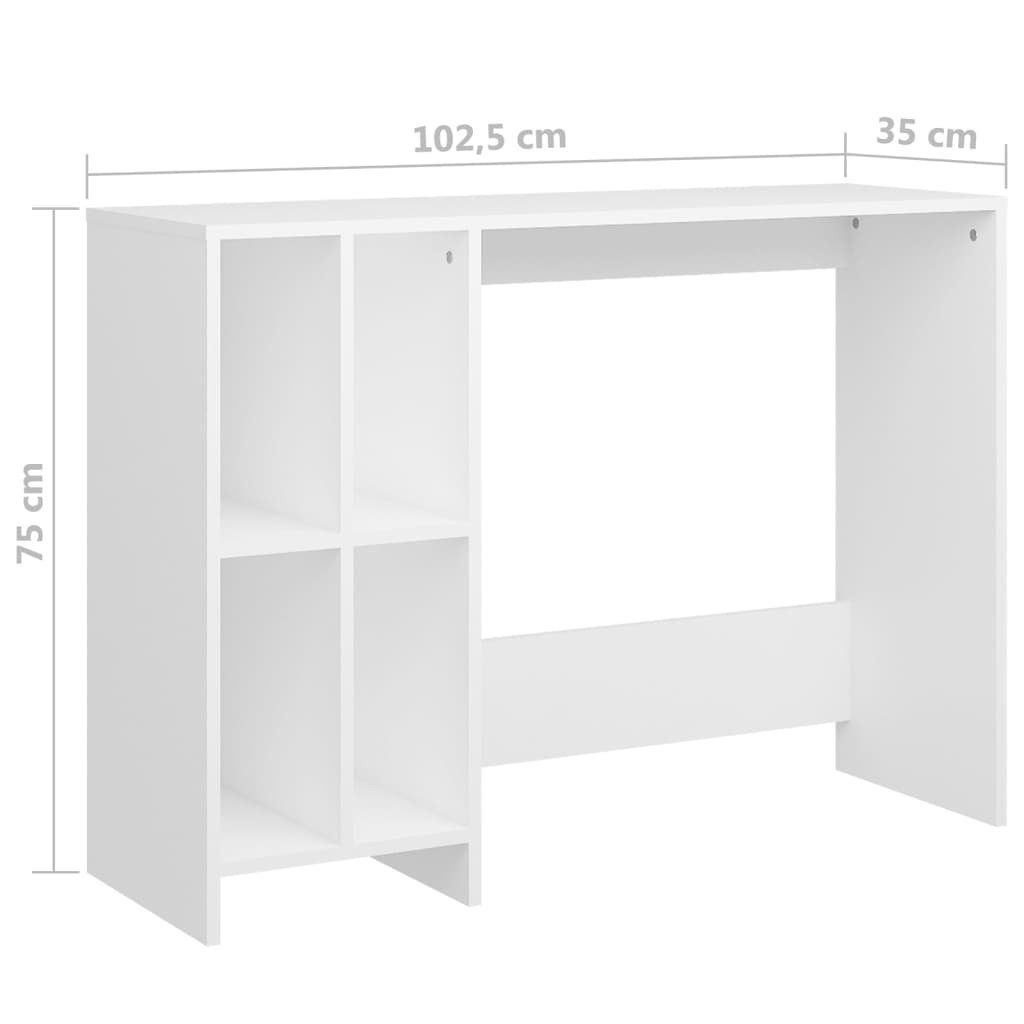 furnicato 102,5x35x75 Weiß cm Computertisch Holzwerkstoff Schreibtisch