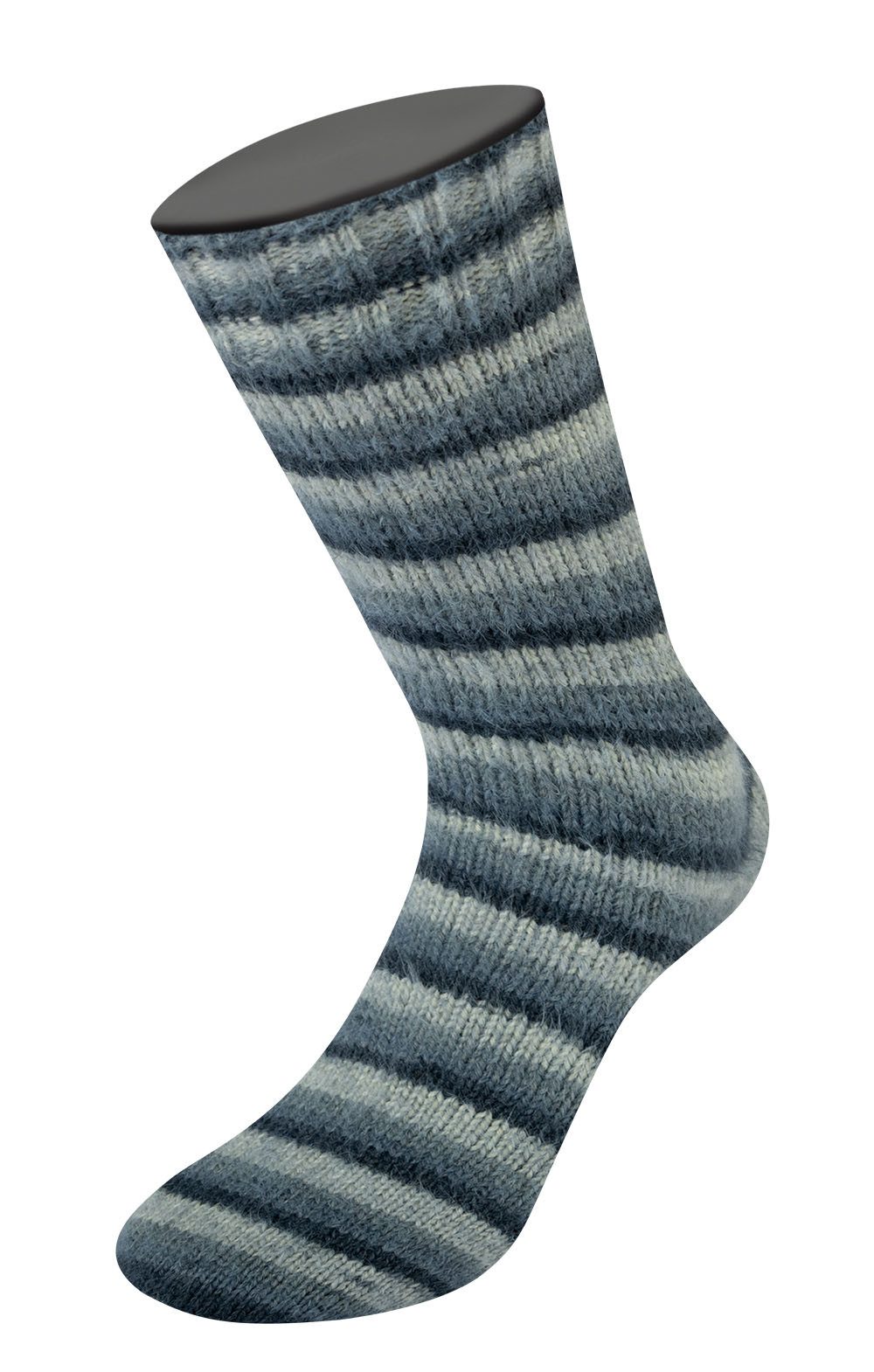 LANA GROSSA Meilenweit 100 g COSY SOCKS SOFT STRIPES Häkelwolle, 400 m (Flauschige Sockenwolle mit Merinowolle mit besonderem Druckeffekt, waschmaschinenfest),  – Bild 2 von 2
