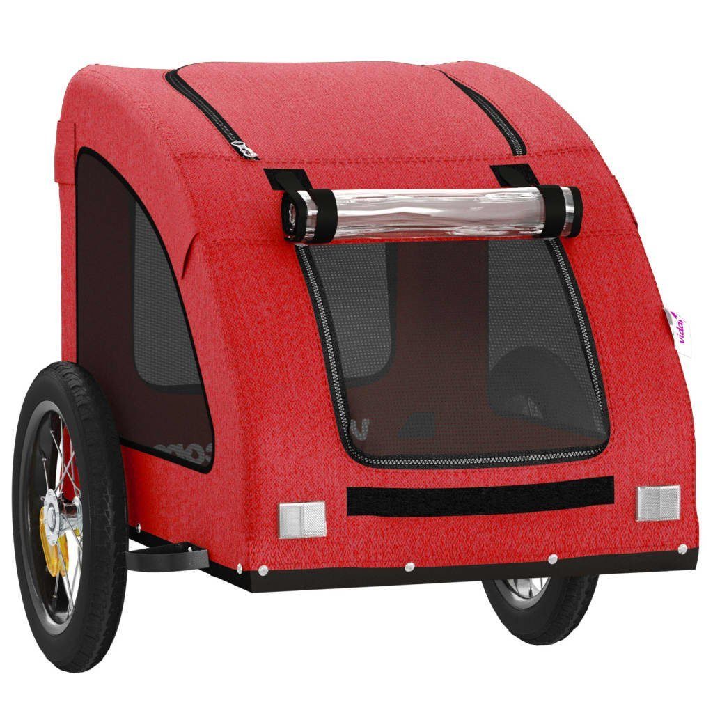 vidaXL Bicycle Dog Trailer 30 kg Bicycle Trailer Dogs Red Oxford Fabric and Iron Dog Trailer