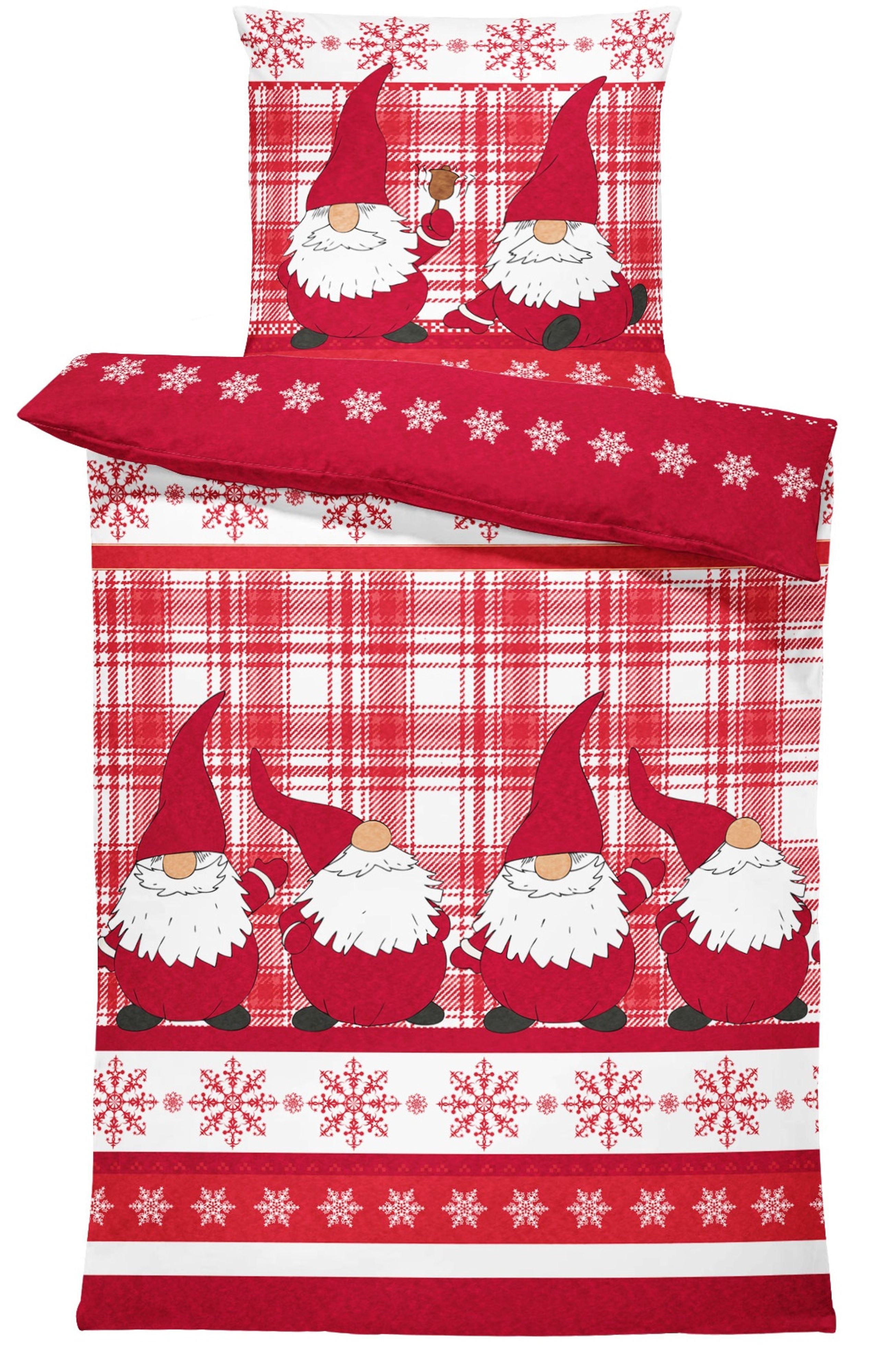 One Home Bettwäsche Winter Thermofleece, Fleece, 2 teilig, Weihnachten Wich günstig online kaufen