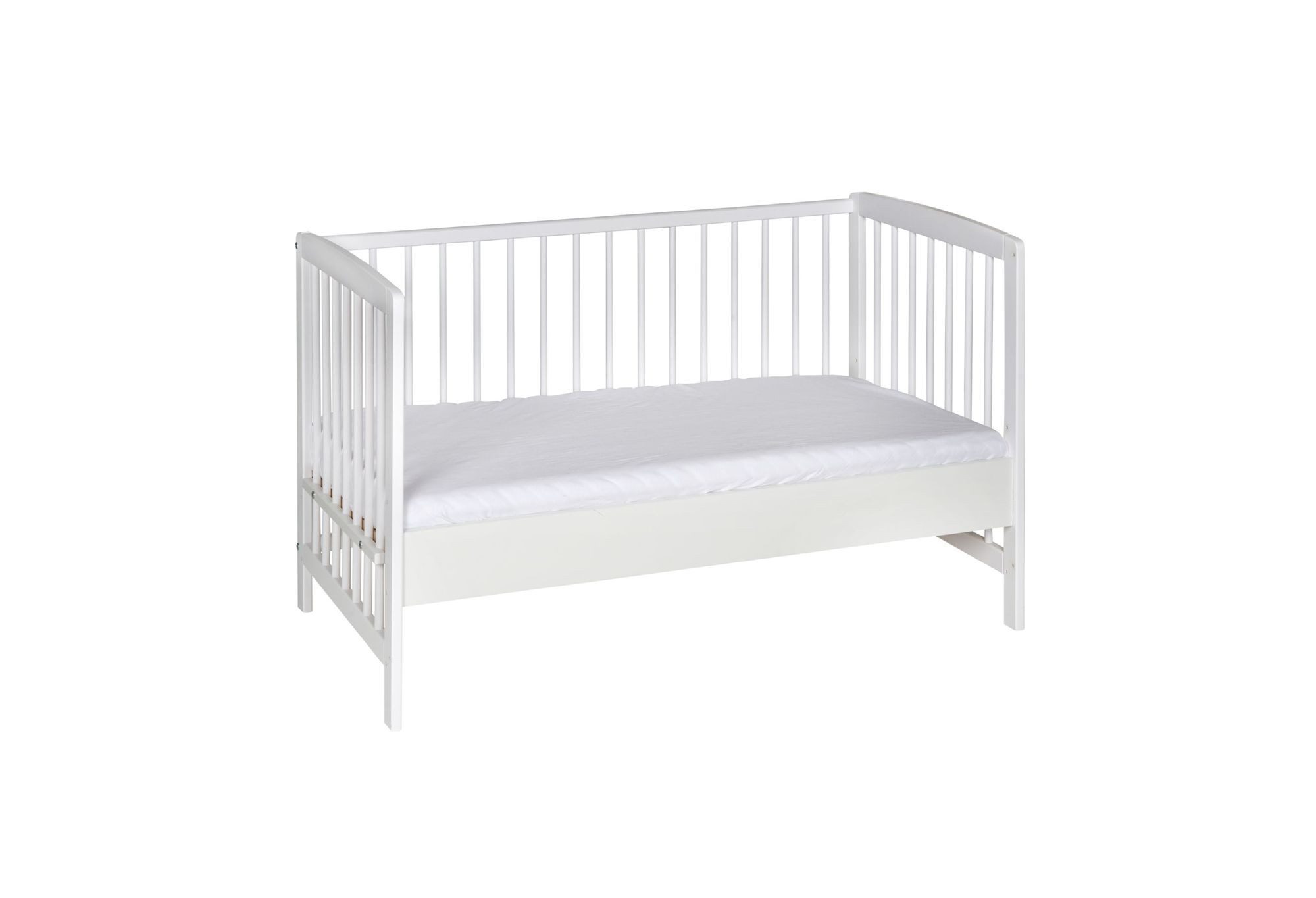Schardt Beistellbett Beistellbett Micky weiß 60x120 cm, stufenlos höhenverstellbar, herausnehmbare Schlupfstäbe