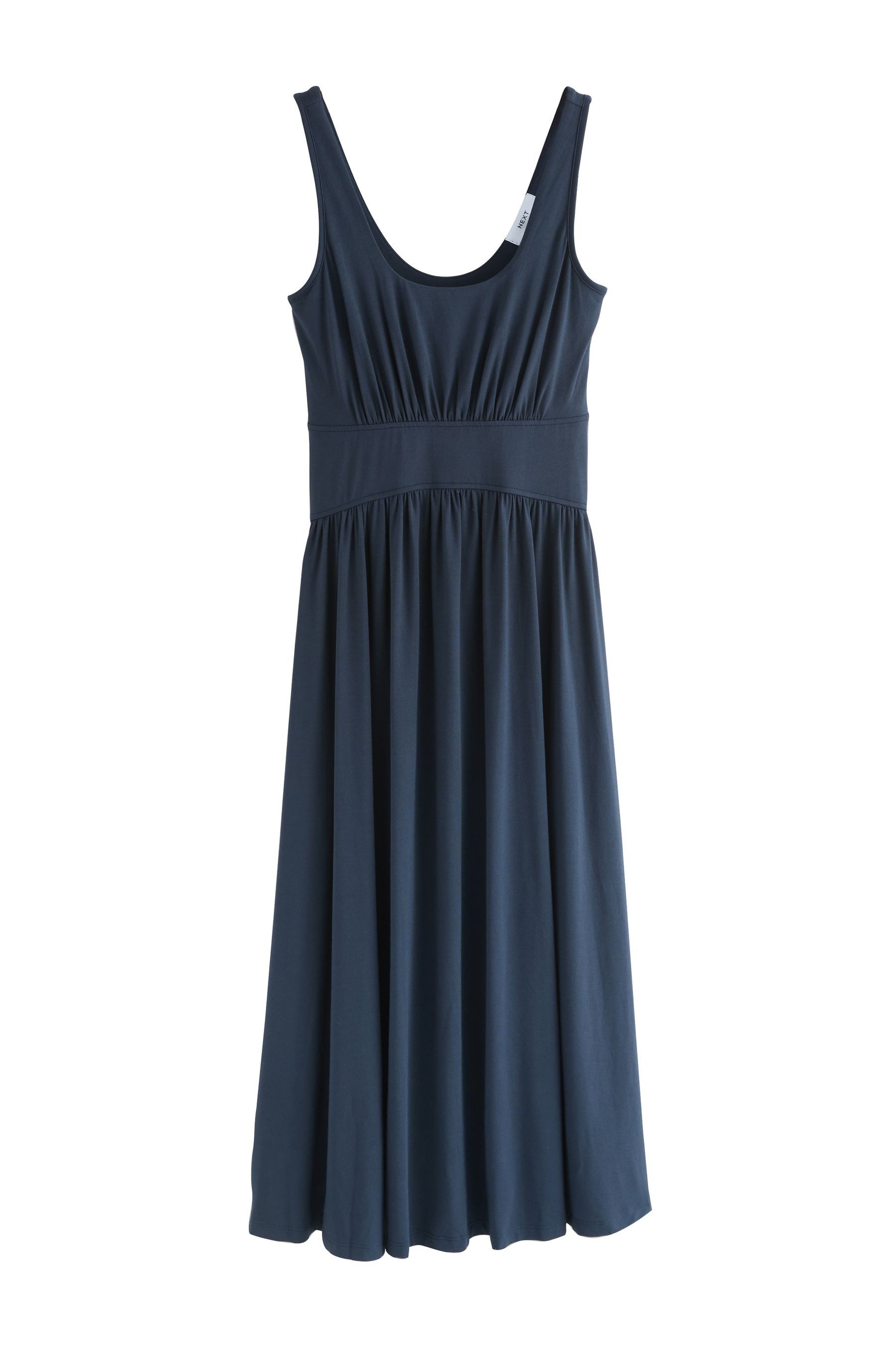 Midikleid Tailliertes Jersey-Midikleid, Kurzgröße