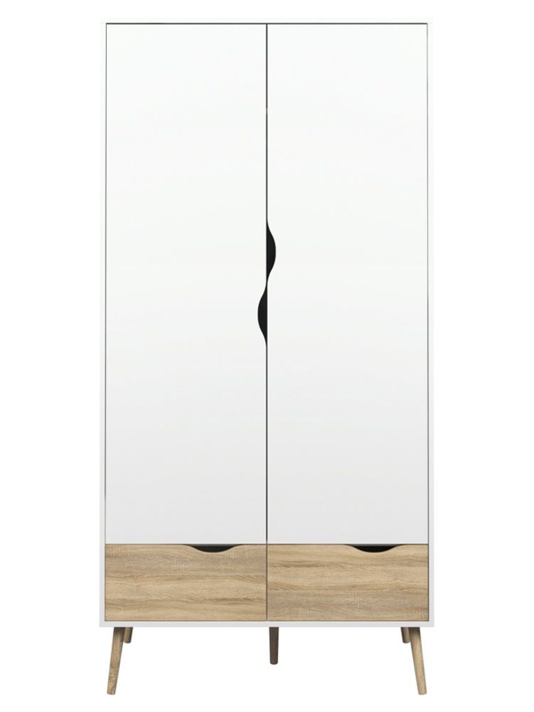 ebuy24 Kleiderschrank Kleiderschrank Napoli 2-türig mit 2 Schubladen wei