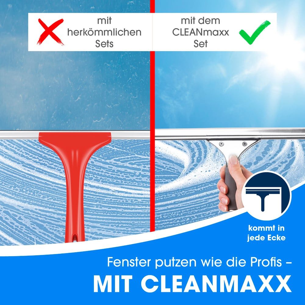CLEANmaxx Sprühwischer CLEANmaxx Fensterreiniger-Set Professional Fensterputzer Set mit Abzieher & Fensterwischer - für saubere Fenster – Bild 5 von 5