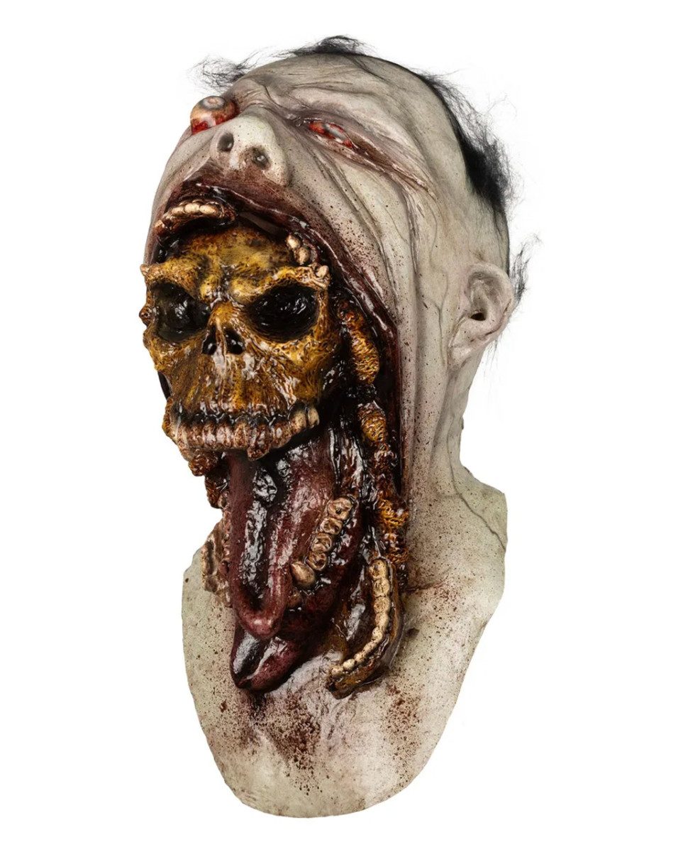 Horror-Shop Zombie-Kostüm Echinoko Zombie Parasitenmaske mit Haaren