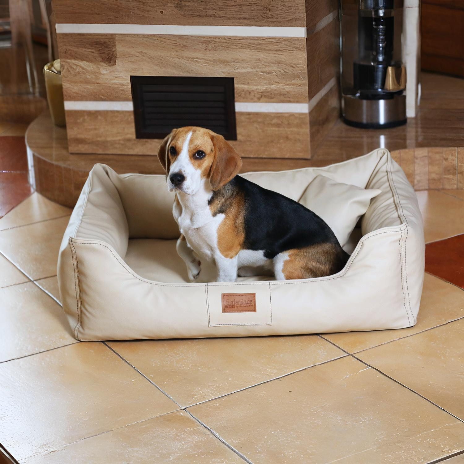 Thumbnail - tierlando® Tierbett Orthopädisches Hundebett MADDOX Kunstleder Hundesofa für Große Hunde, Abwischbar, Haar resistent, er...