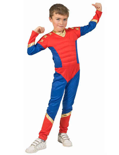 Funny Fashion Kostüm »Superboy Superhelden Film Kostüm für Jungen - Blau Rot«