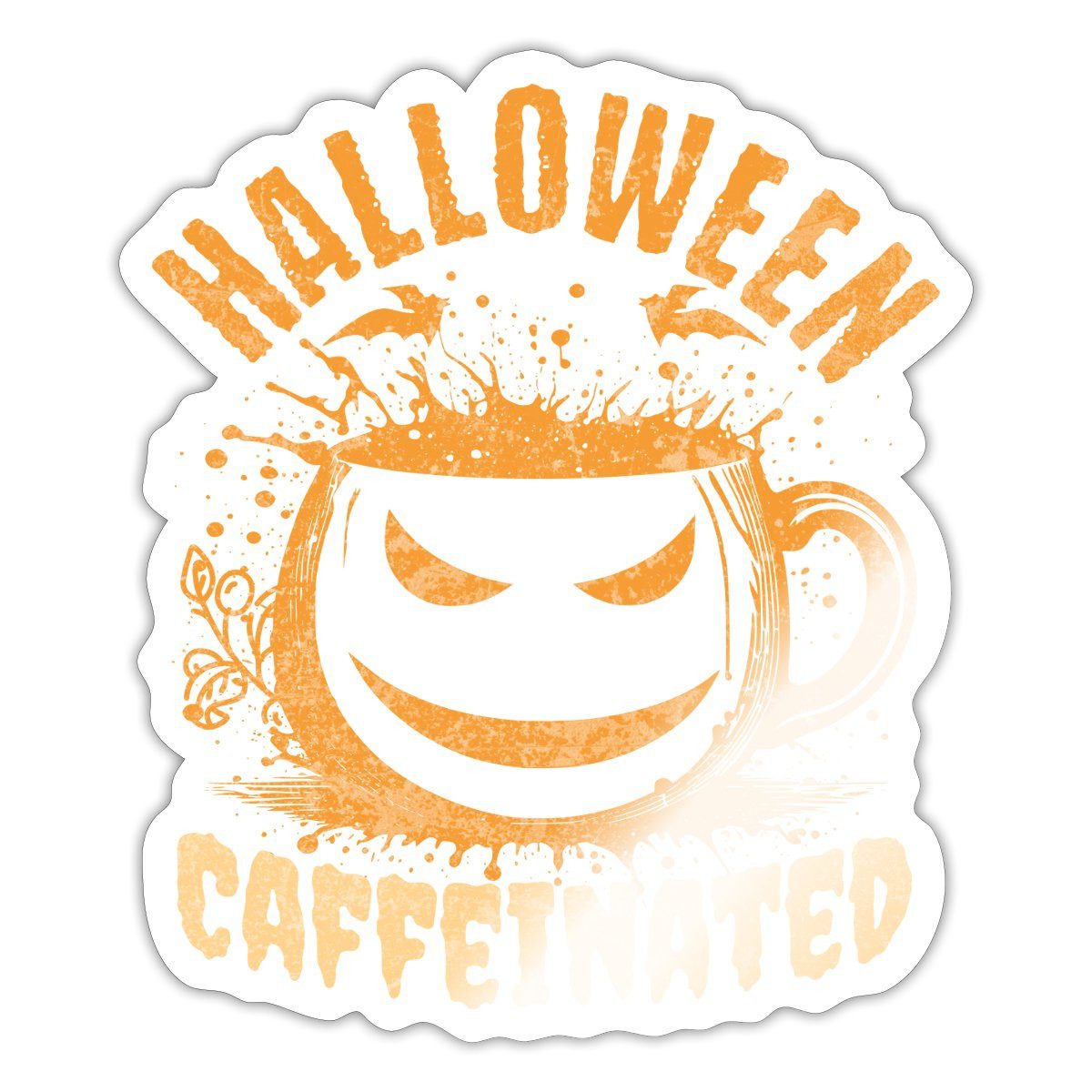 Aufkleber Halloween Caffeinated Gruselig Sticker Aufkleber