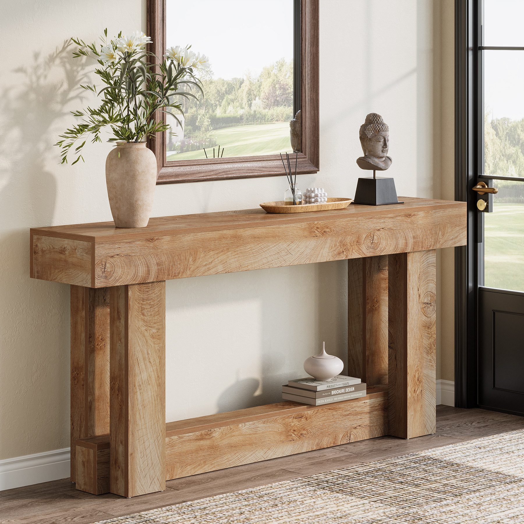 Tribesigns Konsolentisch 160 cm Holz Konsolentisch, günstig online kaufen