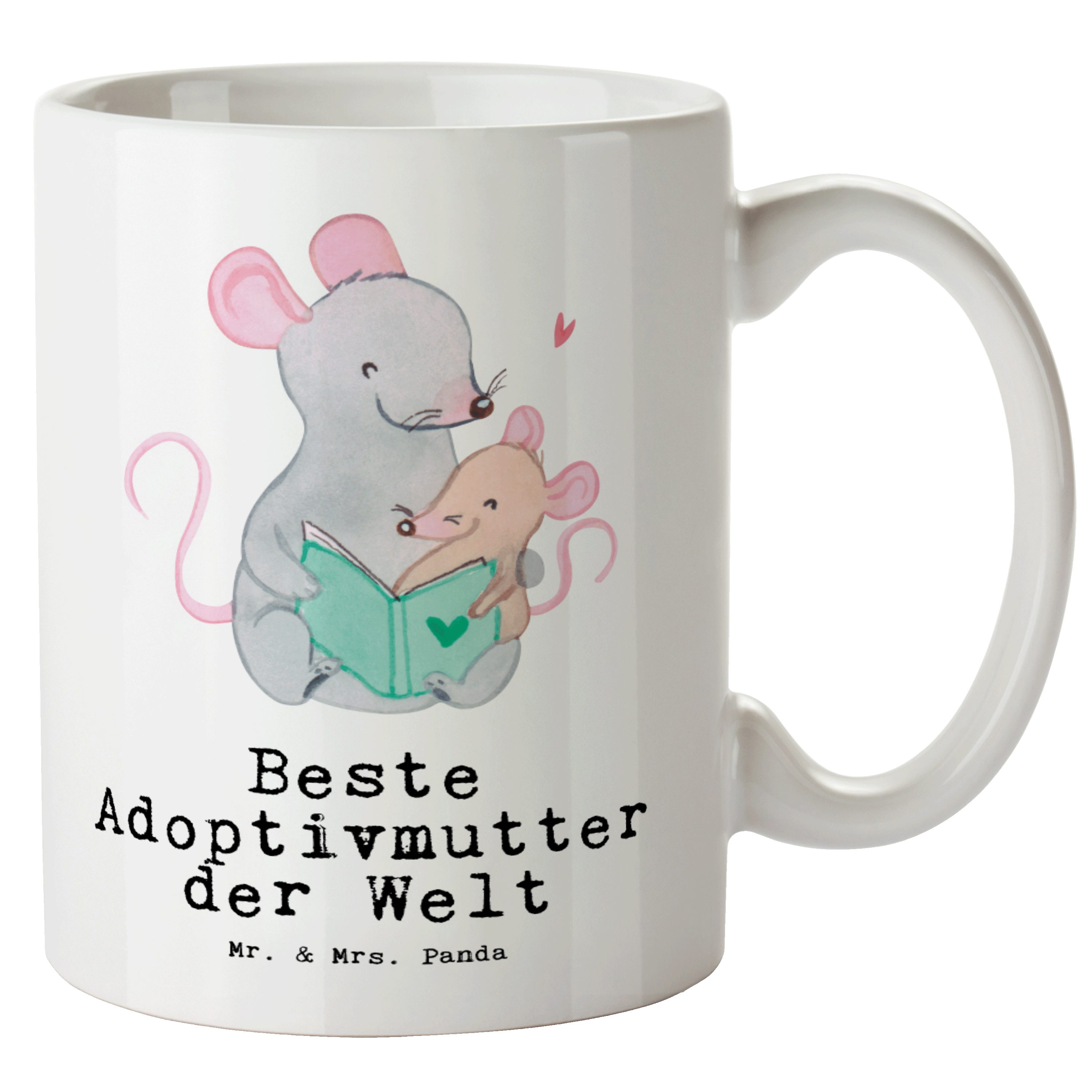 Mrs. Tasse Mr. Weiß Maus - Adoptivmutter & - Große Tass, Tasse Welt Beste Panda Keramik XL Groß, der Geschenk,