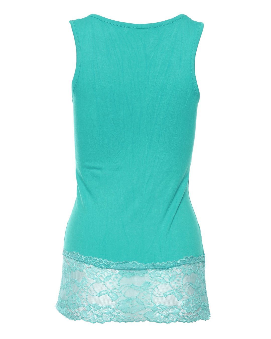 mit Trägertop Spitzensaum Spitzentop Muse teal 0518