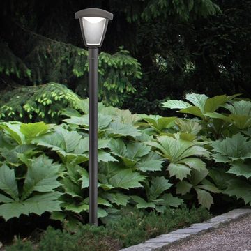 etc-shop LED Außen-Stehlampe, LED-Leuchtmittel fest verbaut, Warmweiß, Außenleuchte Stehlampe Standleuchte Garten Aluminium
