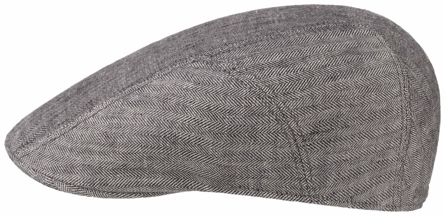 Stetson Schiebermütze Ivy/Fischgrät-Cap leicht aus Leinen/UV-Schutz 40+ 330 Fischgr. grau/weiß