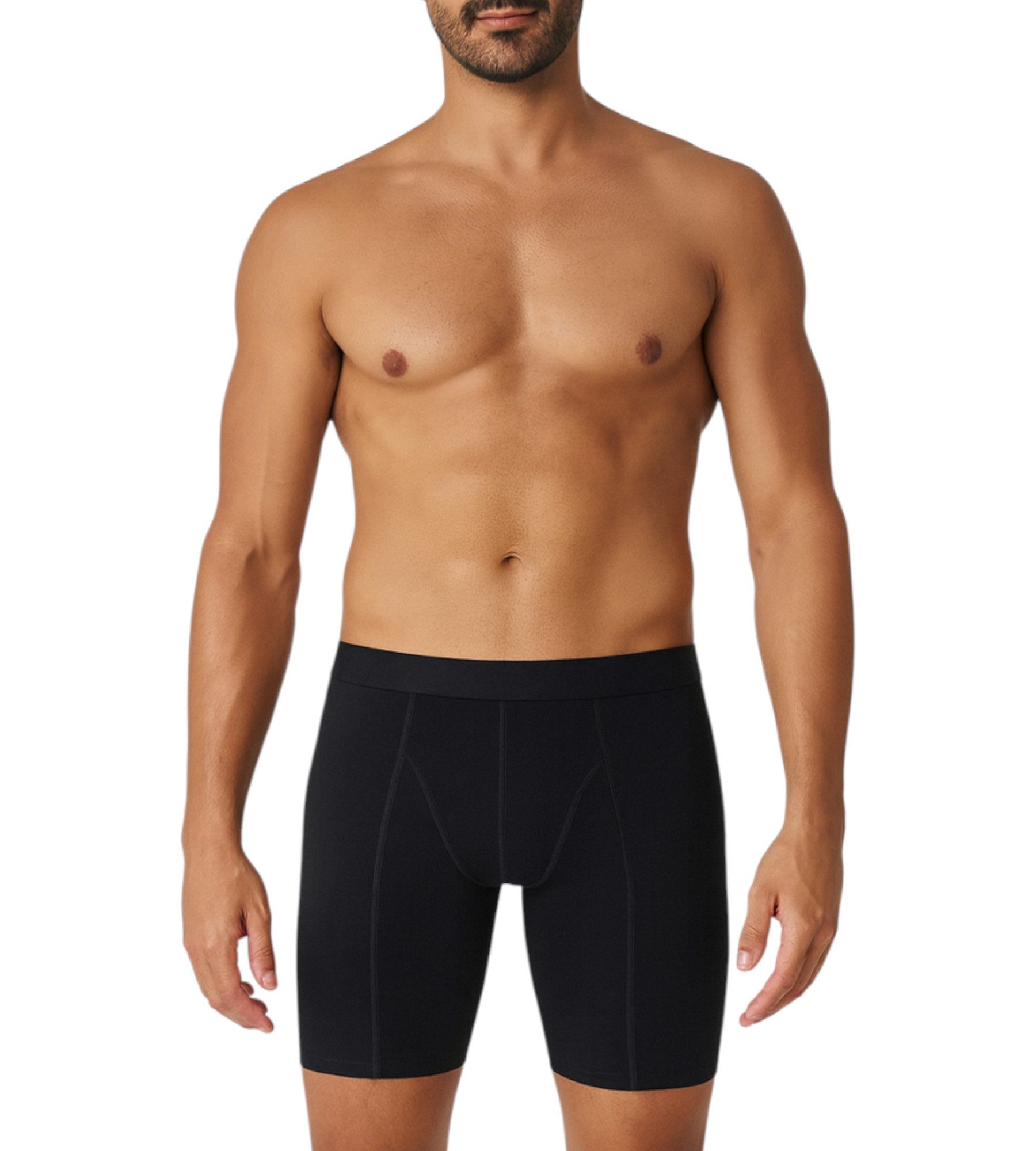 Tutku Elit Langer Boxer 3er-5er Pack Herren Боксерские мужские трусы, боксерки langes Bein – Schwarz, Weiß, Navy Blau (3-St) Langes Bein-Design - Elastische Taille