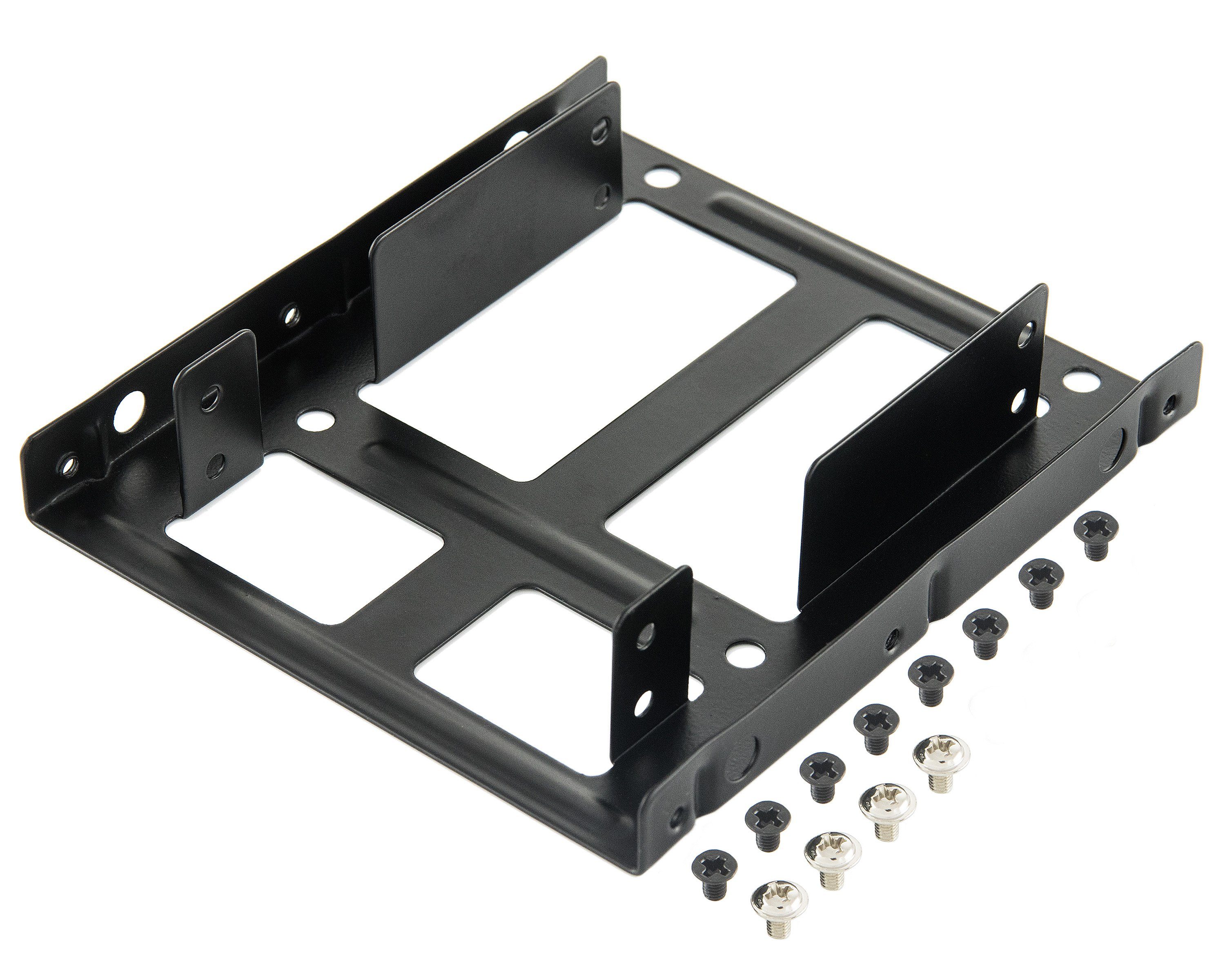 Poppstar Festplatten-Einbaurahmen Festplattenrahmen intern für 1 oder 2 SSDs, für SSD HDD Festplatte 2,5" auf 3,5", inkl. Schrauben