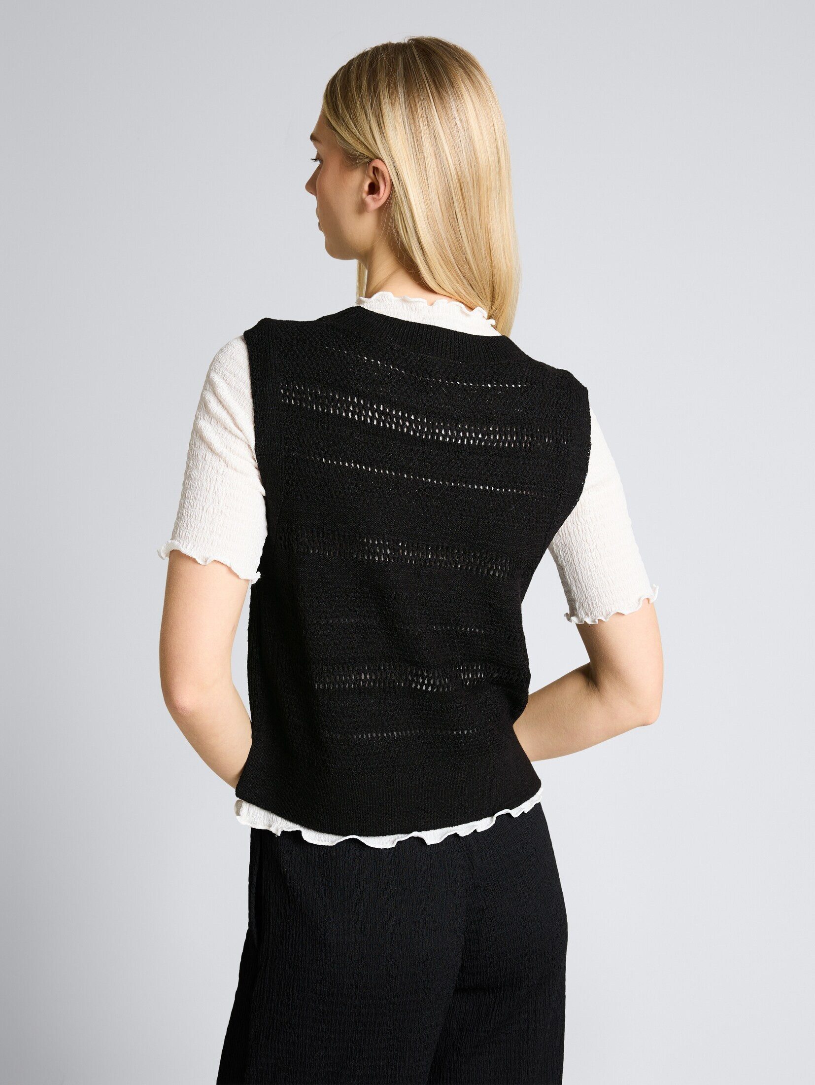 TOM TAILOR Denim Strickpullover Pullover & Strickjacken Pullunder mit Lochmuster