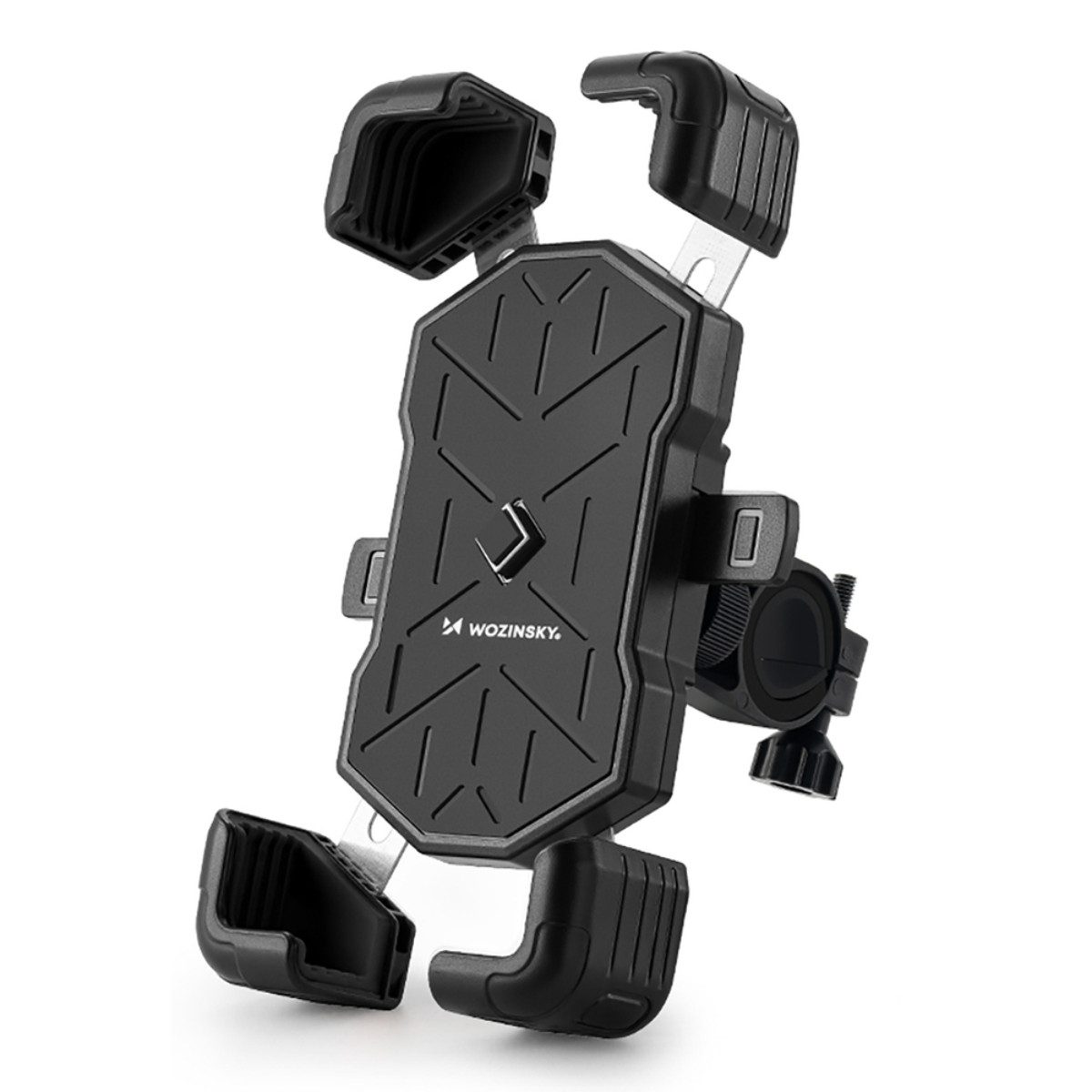 Wozinsky Smartphone-Halterung WUD-01B, (bis 7,2 Zoll, Einhandklemme mit Entriegelung, winkelverstellbar, Silikonpads)