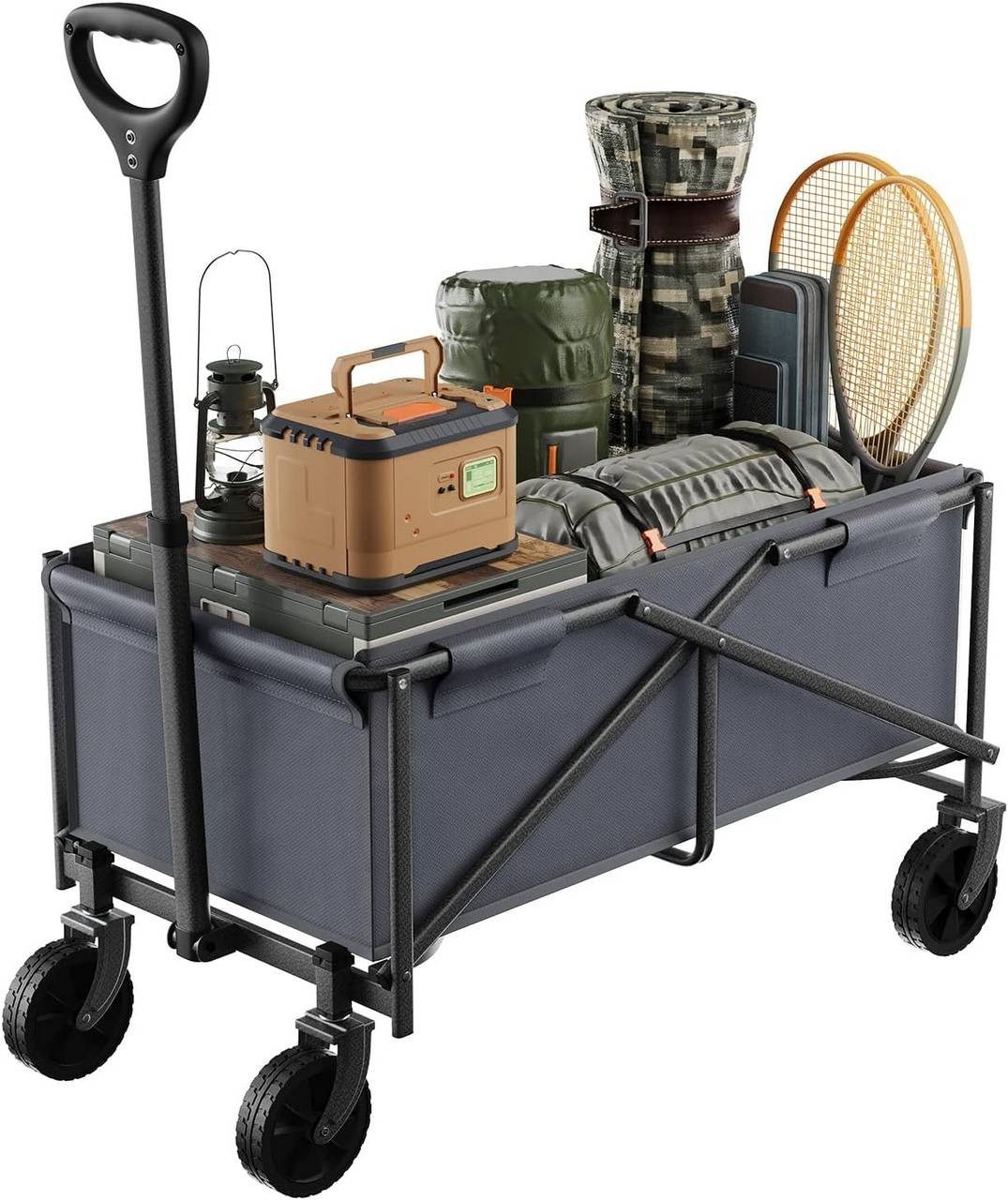 Woltu Rollwagen, (1 St), Faltbarer Gartenwagen, Verstellbarer Griff, für den Außenbereich