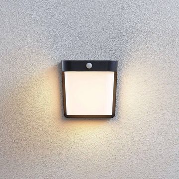 Lindby Außen-Wandleuchte Adenike, LED-Leuchtmittel fest verbaut, warmweiß, Modern, Polycarbonat, ABS, dunkelgrau (RAL 7024), weiß, 1 flammig