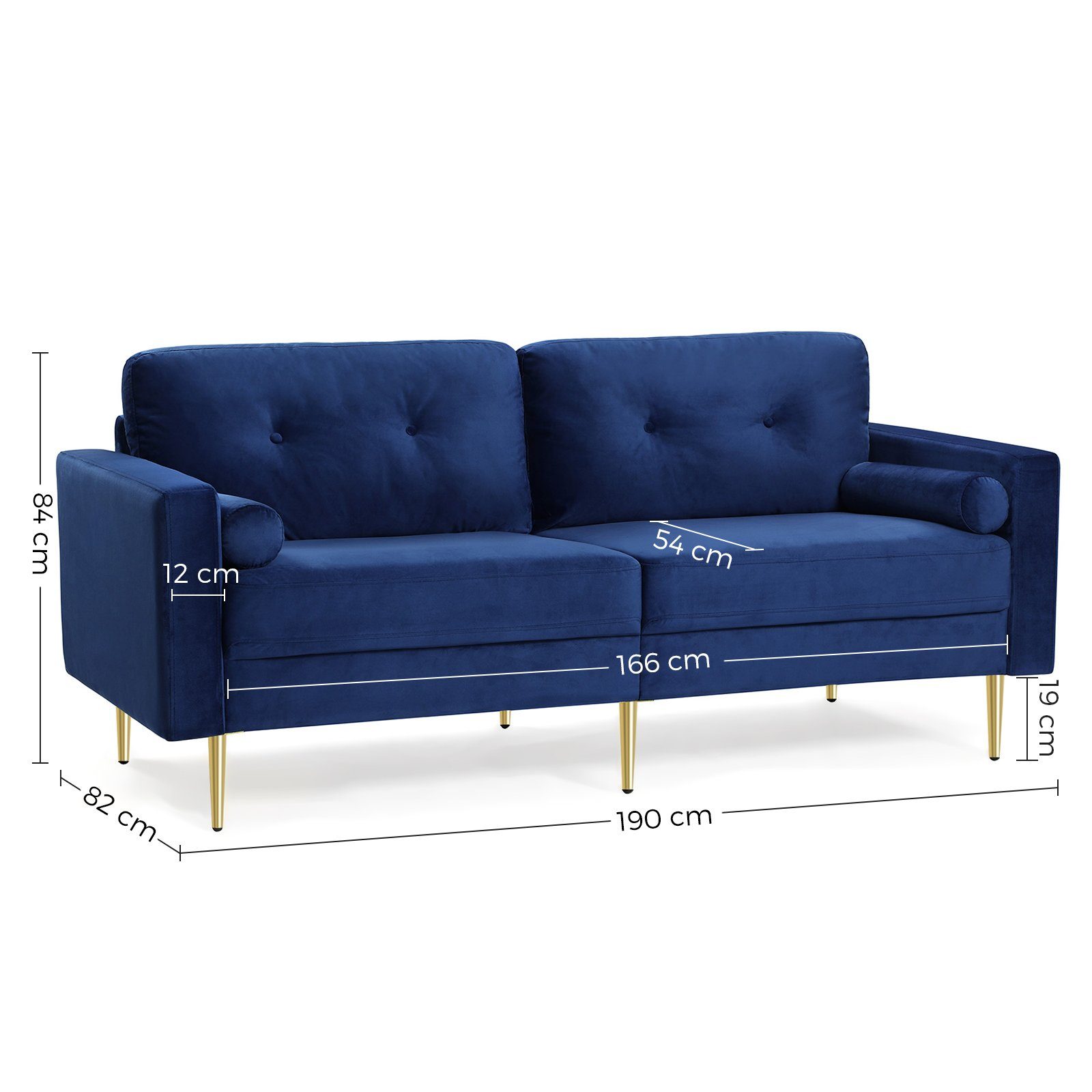 Sofa 3-Sitzer LCS001G01 LCS001P01 LCS001Q01 von VASAGLE - VASAGLE 
