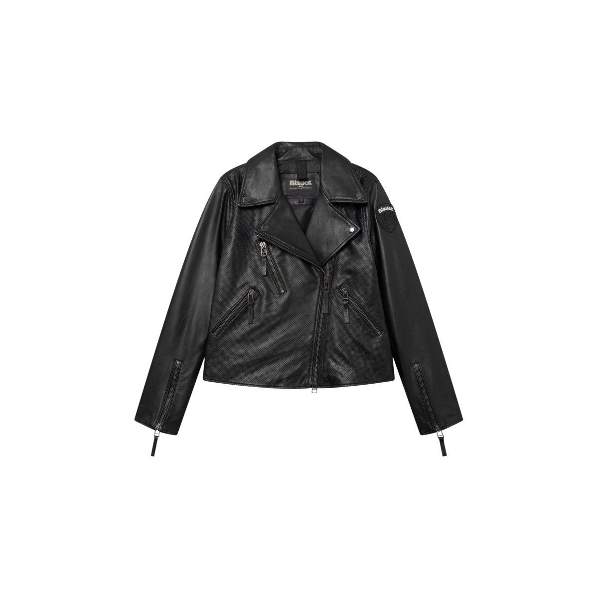 Blauer Lederjacke Jenkins Damen Bomberjacke, Freizeitjacke, Blazer, Pufferjacke, Übergangsjacke