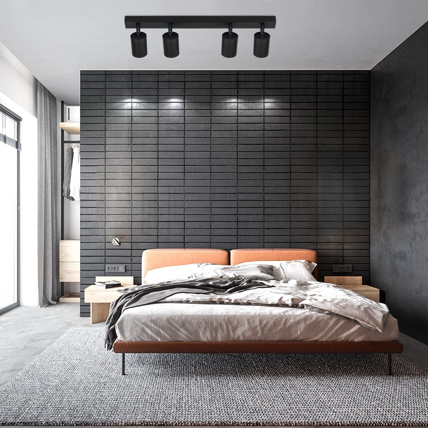 Nettlife Deckenstrahler Schwarz Wohnzimmer 2/3/4 Flammig günstig online kaufen