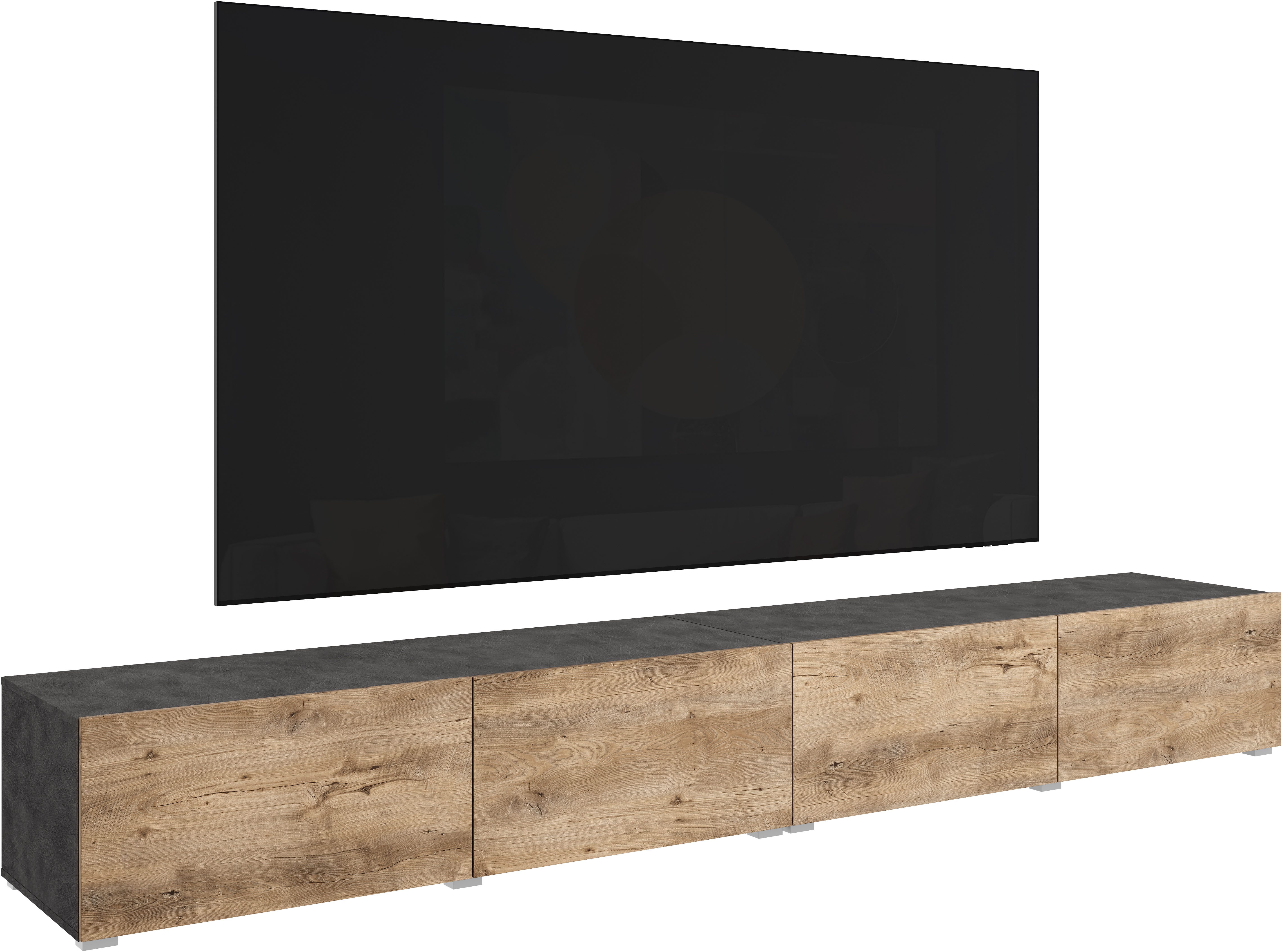 OTTO home Lowboard Denver Erlebe die Weltmeisterschaft im XXL-Format, Elegantes TV-Möbel 300 cm, speziell für bis zu 98-Zoll Fernseher – Bild 2 von 5