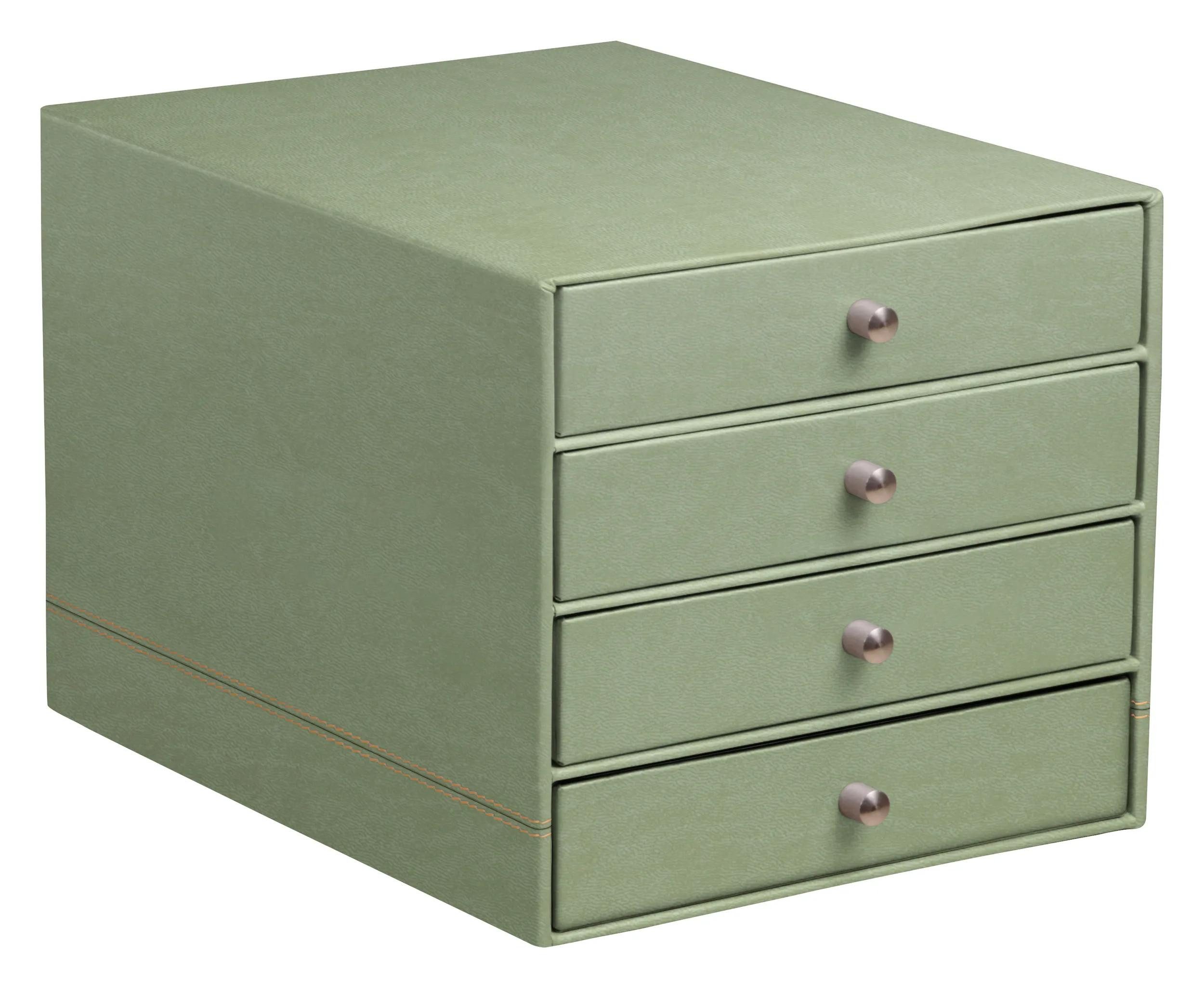 Rhodia Notizheft Schubladenbox mit 4 Laden Kunstleder 24,8x32,7x22,8cm Seladon 194577C, Schubladenbox mit 4 Schubladen