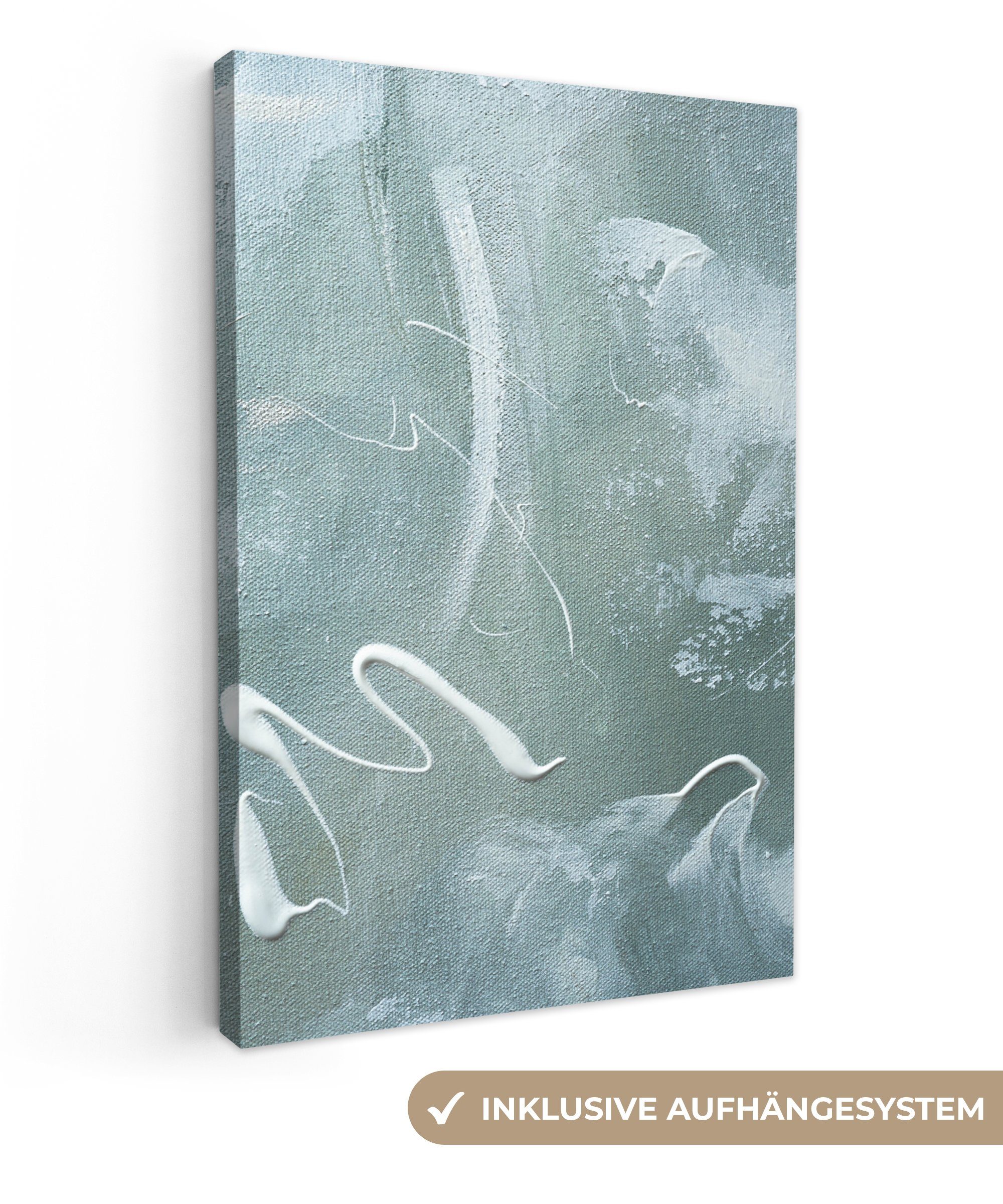 OneMillionCanvasses® Leinwandbild Grün - Weiß - günstig online kaufen